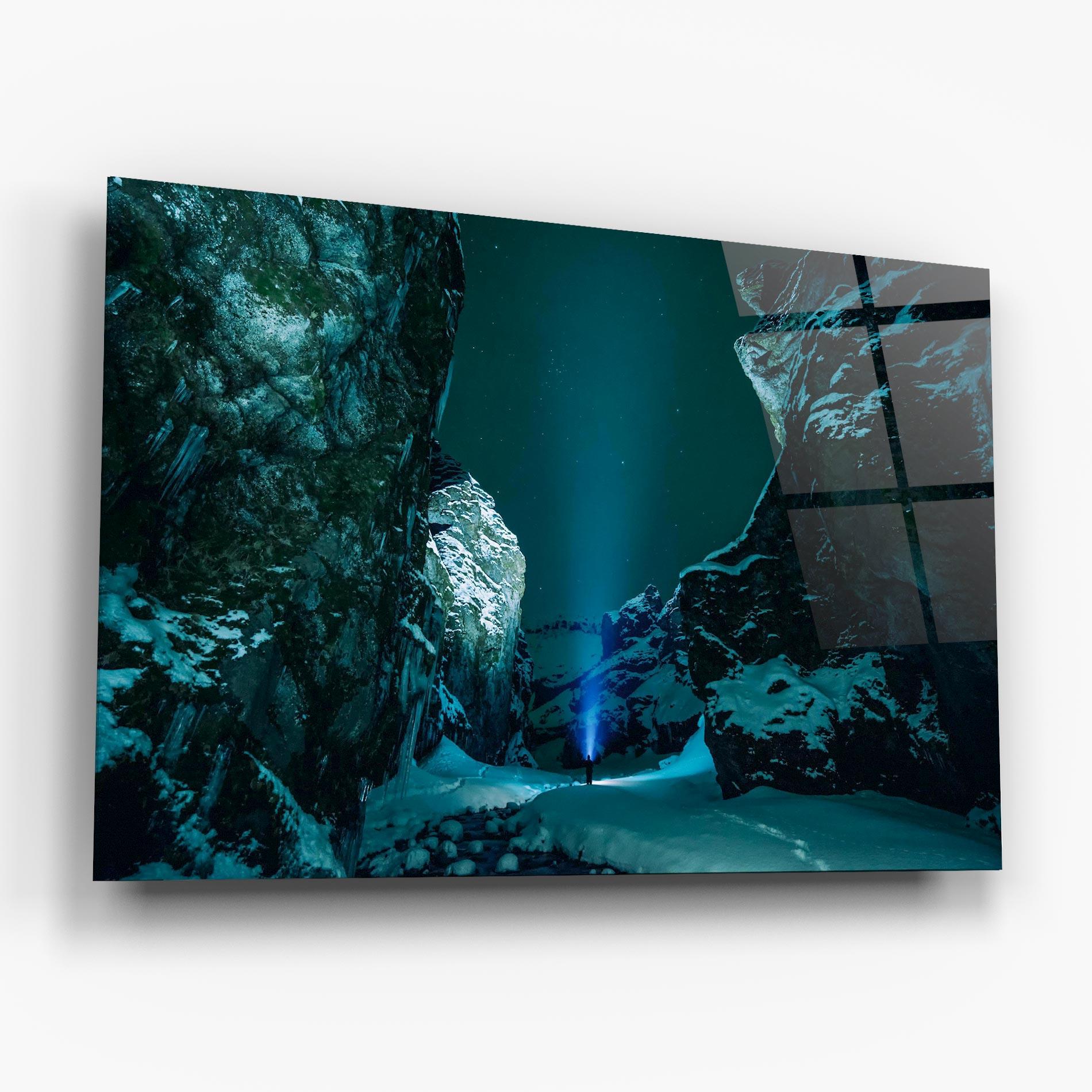 Obraz na Szkle Green Light Mountain mockup 6