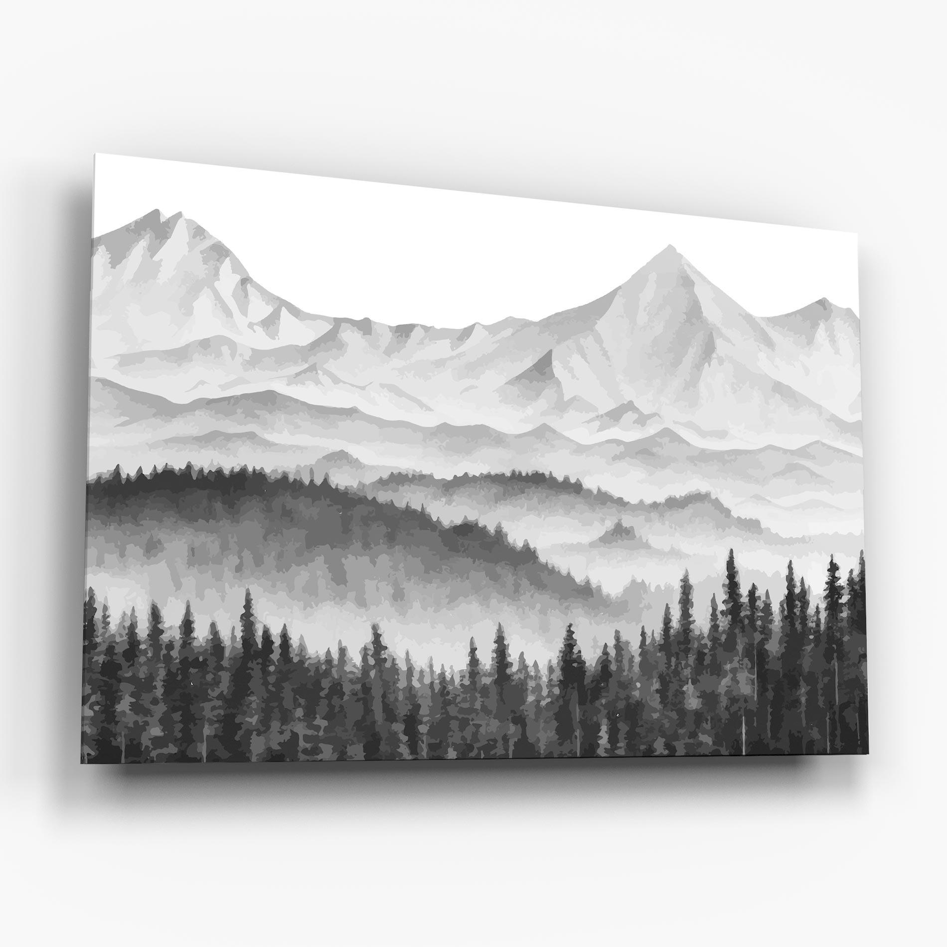 Obraz na Szkle Grey Mountain Drawing mockup 6
