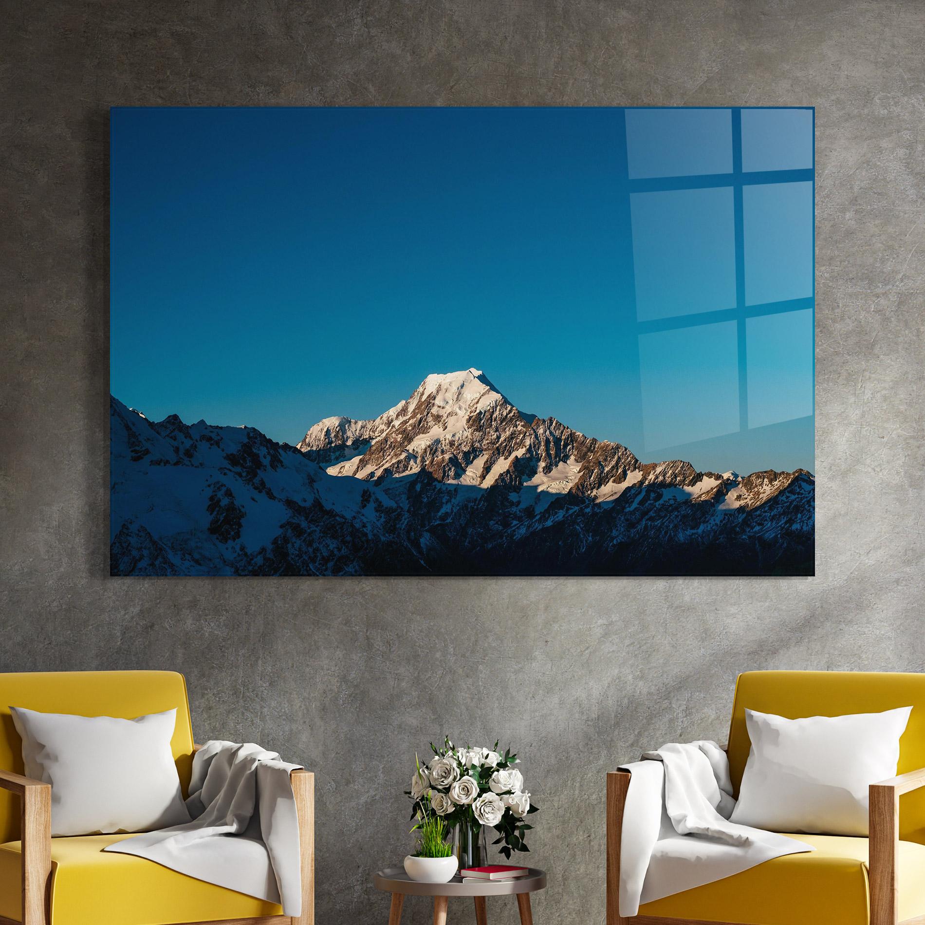 Obraz na Szkle Blue Snowy Mountain mockup 4