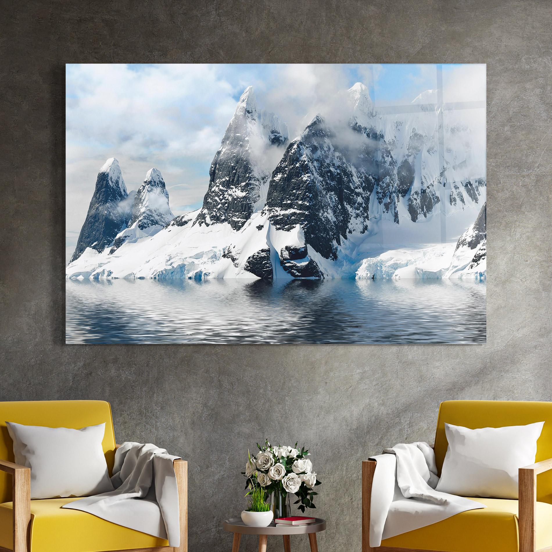 Obraz na Szkle Glacial Mountains mockup 4