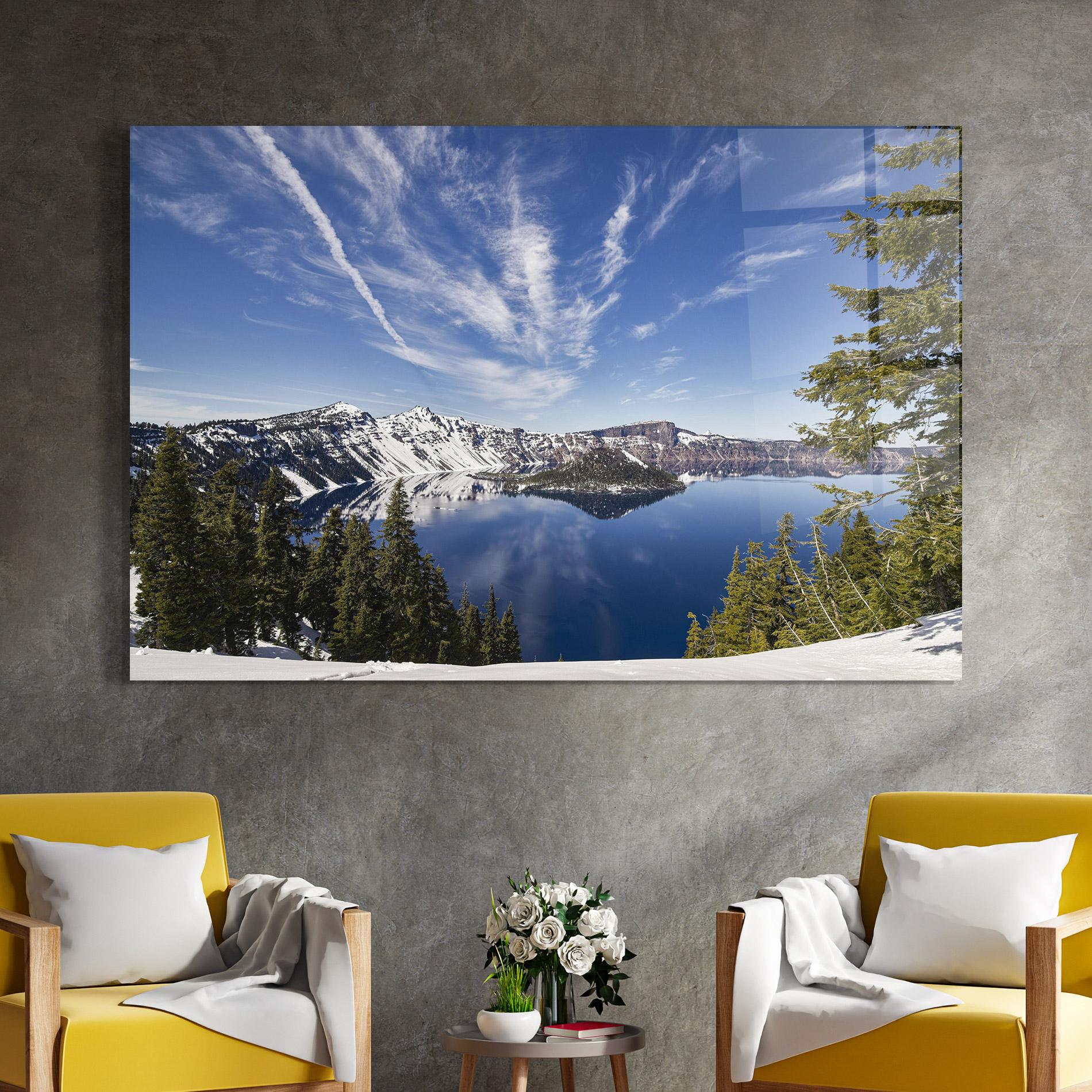 Obraz na Szkle White Snowy Mountain mockup 4