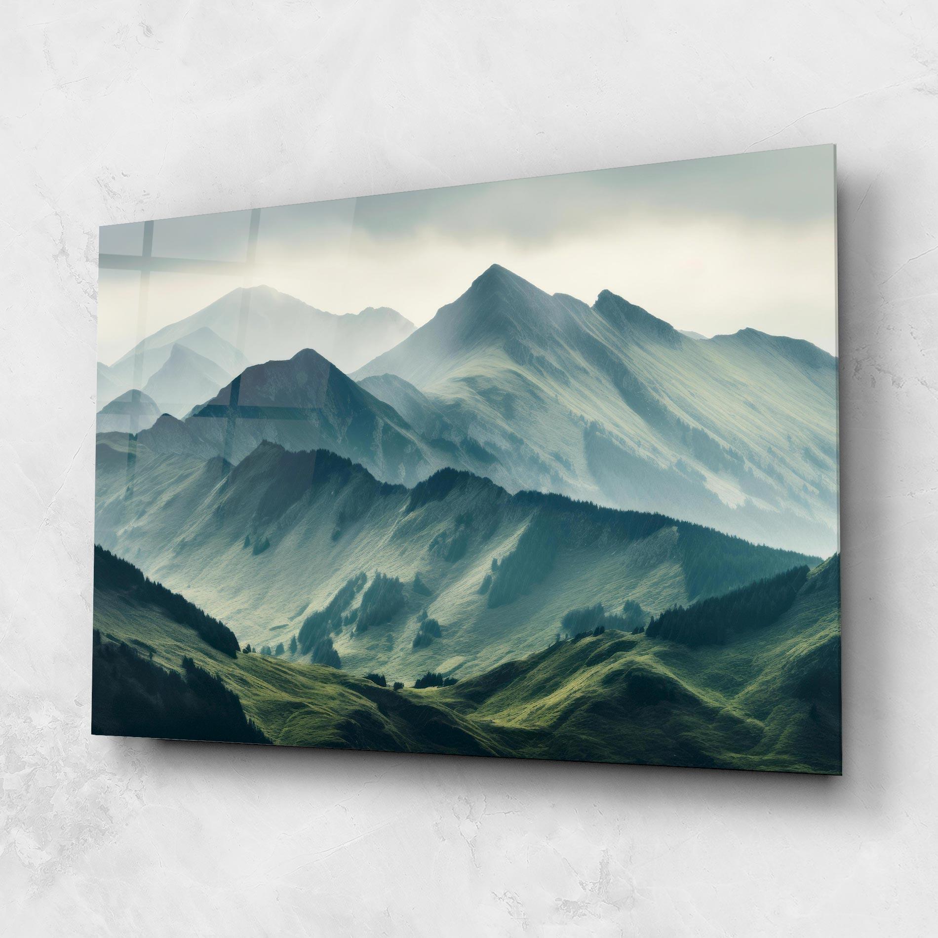 Obraz na Szkle Amazing Foggy Mountain mockup 1