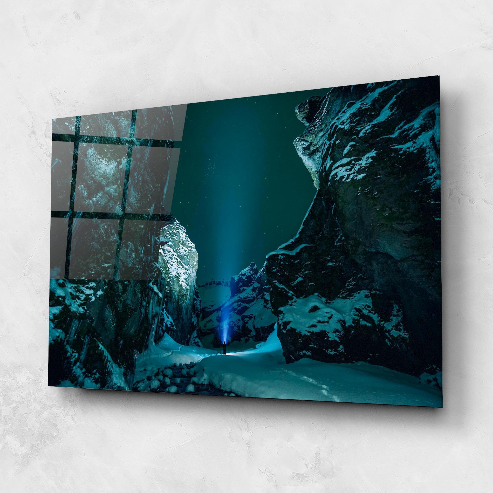 Obraz na Szkle Green Light Mountain mockup 1