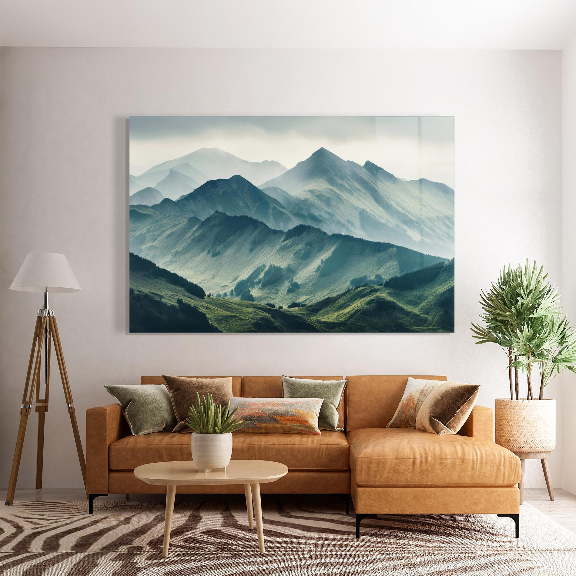 Obraz na Szkle Amazing Foggy Mountain mockup 7