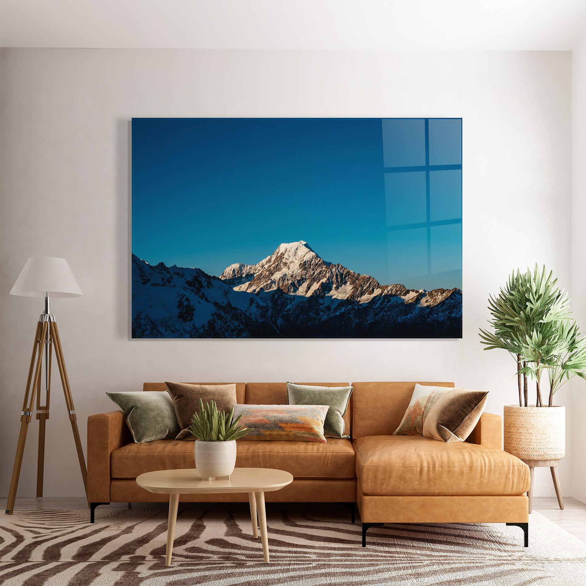 Obraz na Szkle Blue Snowy Mountain mockup 7