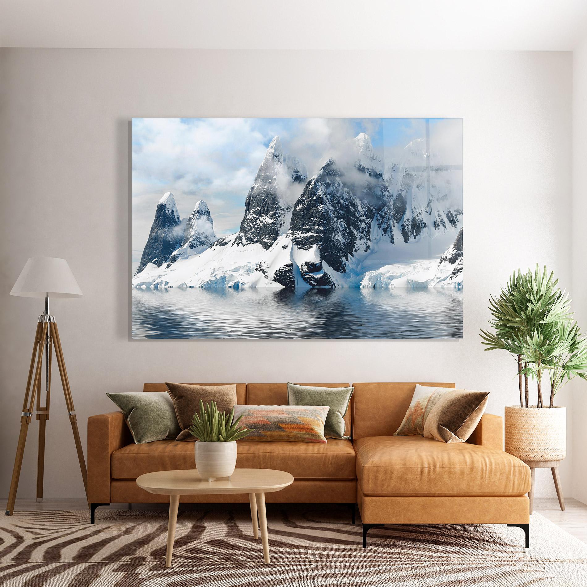 Obraz na Szkle Glacial Mountains mockup 7