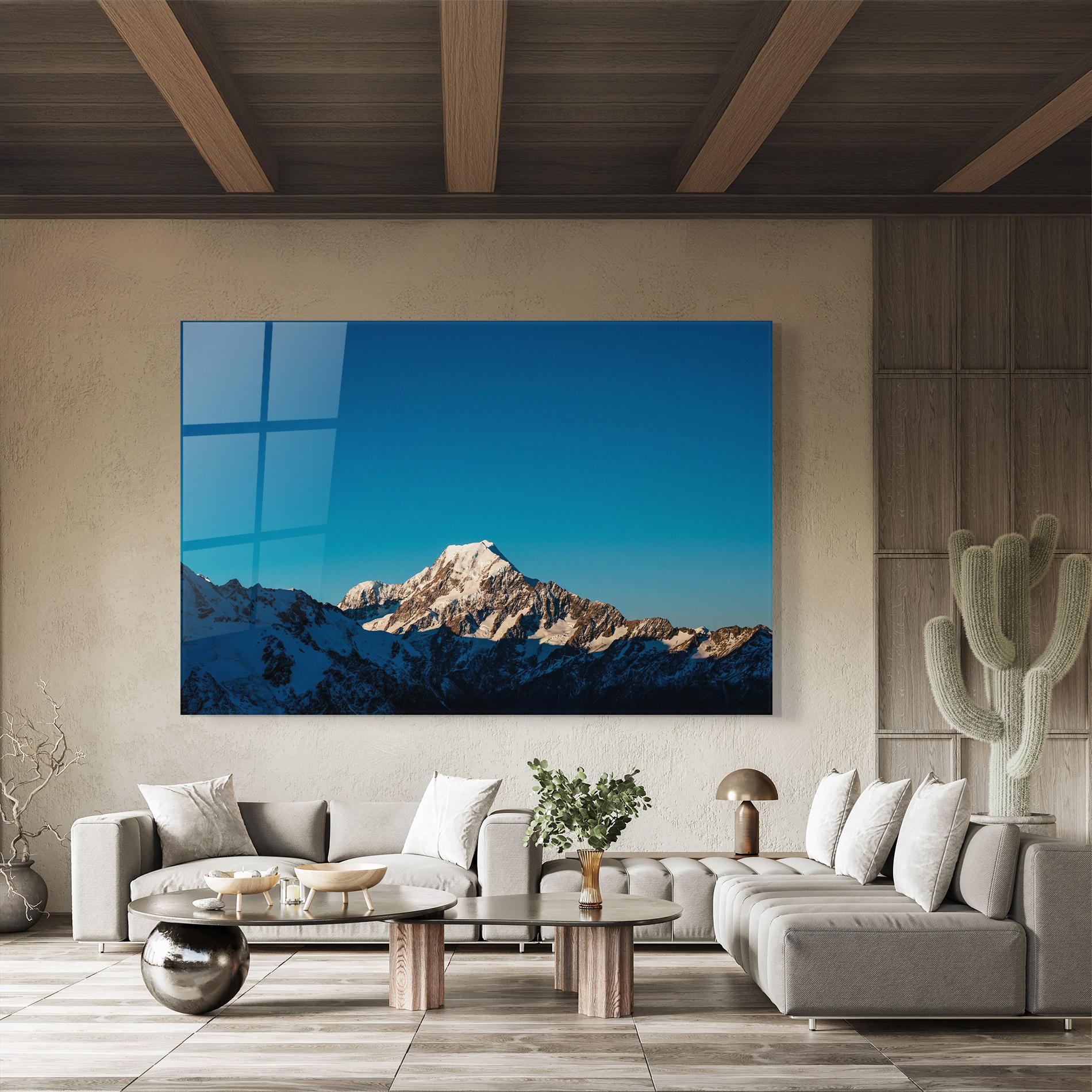 Obraz na Szkle Blue Snowy Mountain mockup 8