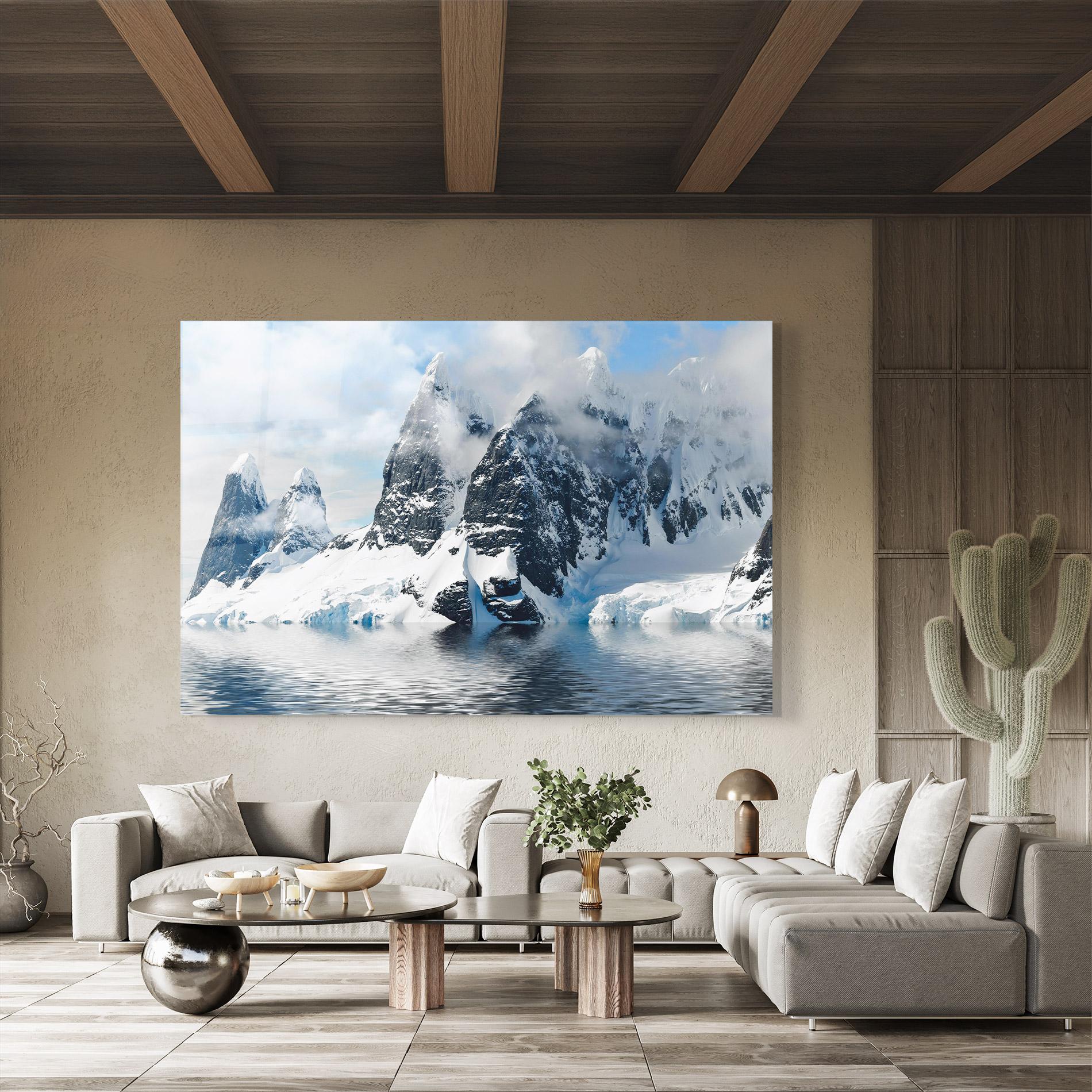 Obraz na Szkle Glacial Mountains mockup 8