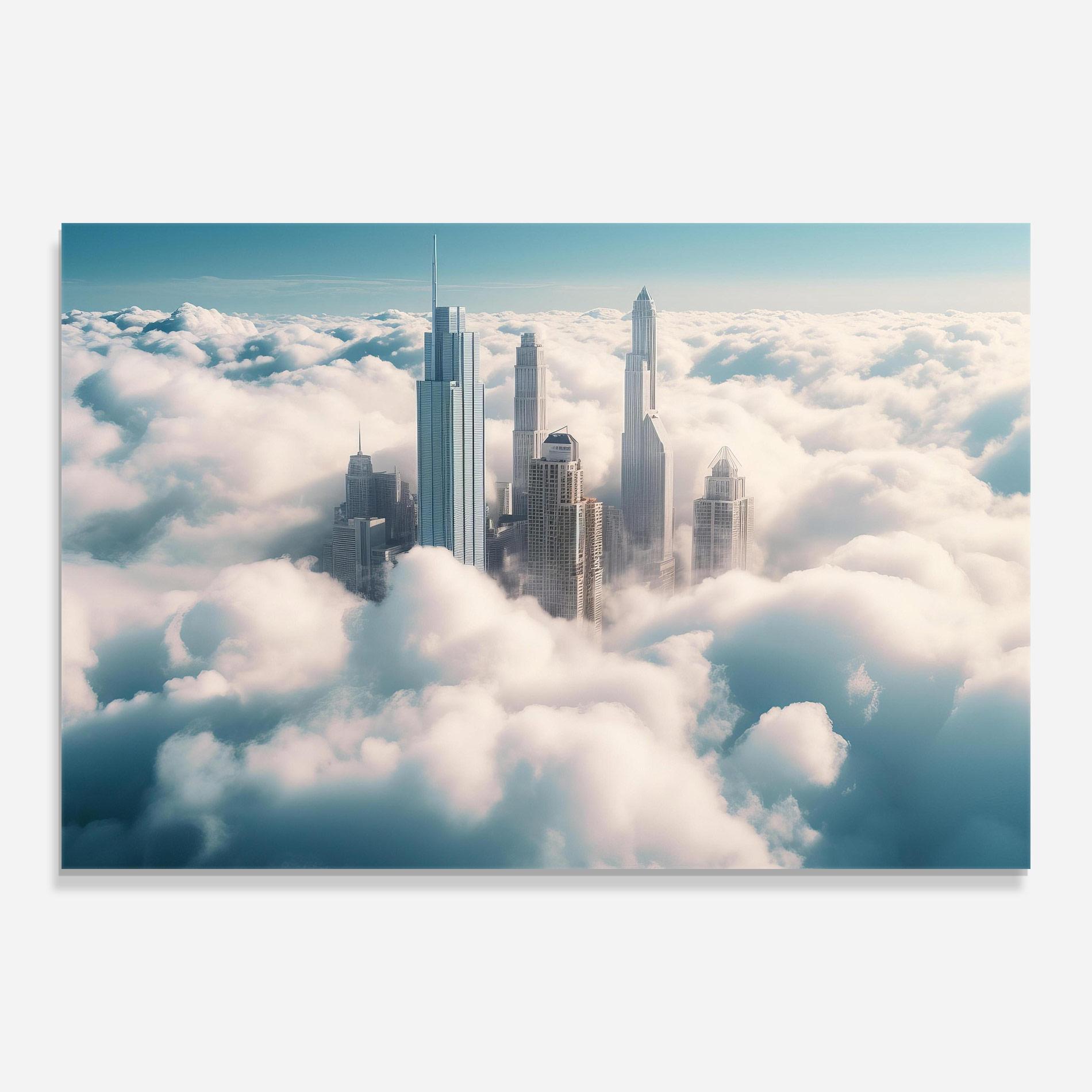 Obraz na Szkle City Above Clouds mockup 0