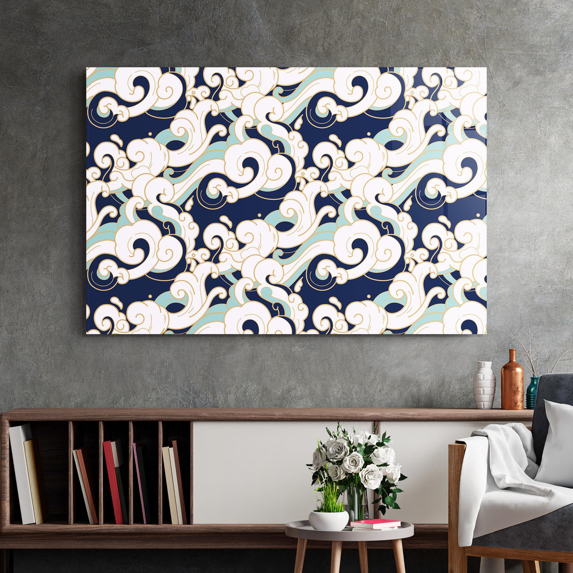 Obraz na Szkle Blue Green Cloud mockup 2