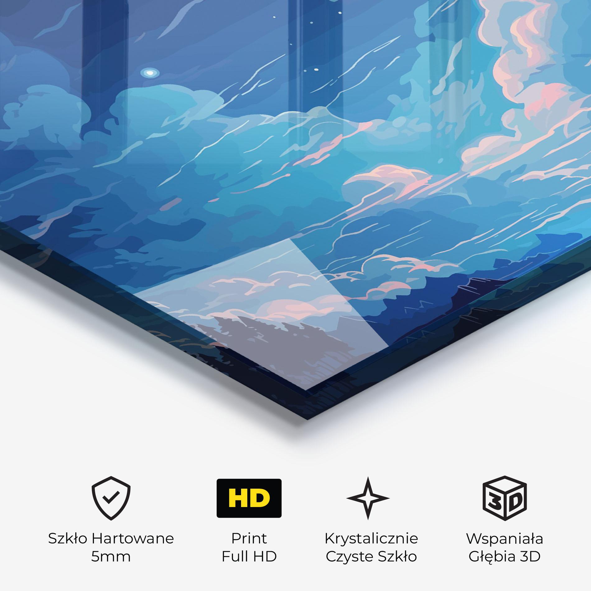 Obraz na Szkle Blue Cloud Moon mockup 3