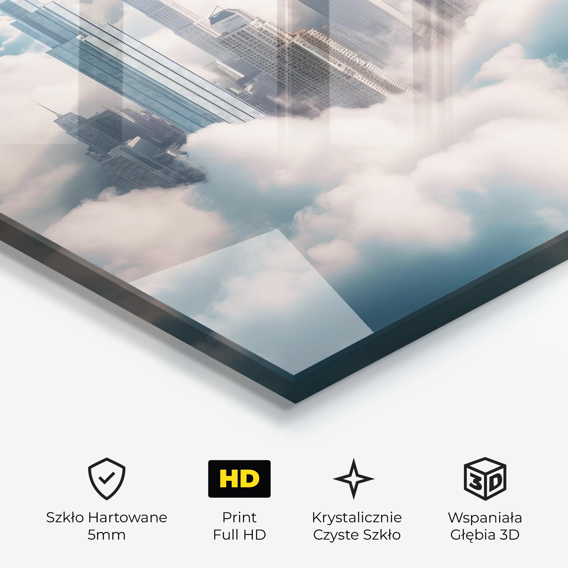 Obraz na Szkle City Above Clouds mockup 3