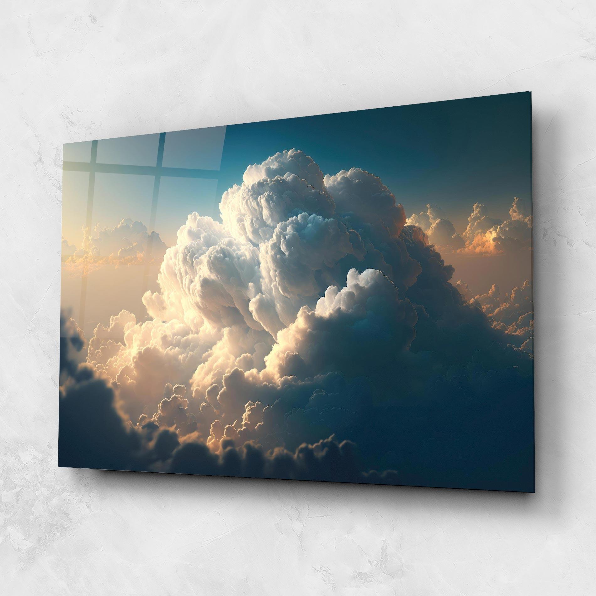 Obraz na Szkle Big Puffy Clouds mockup 1