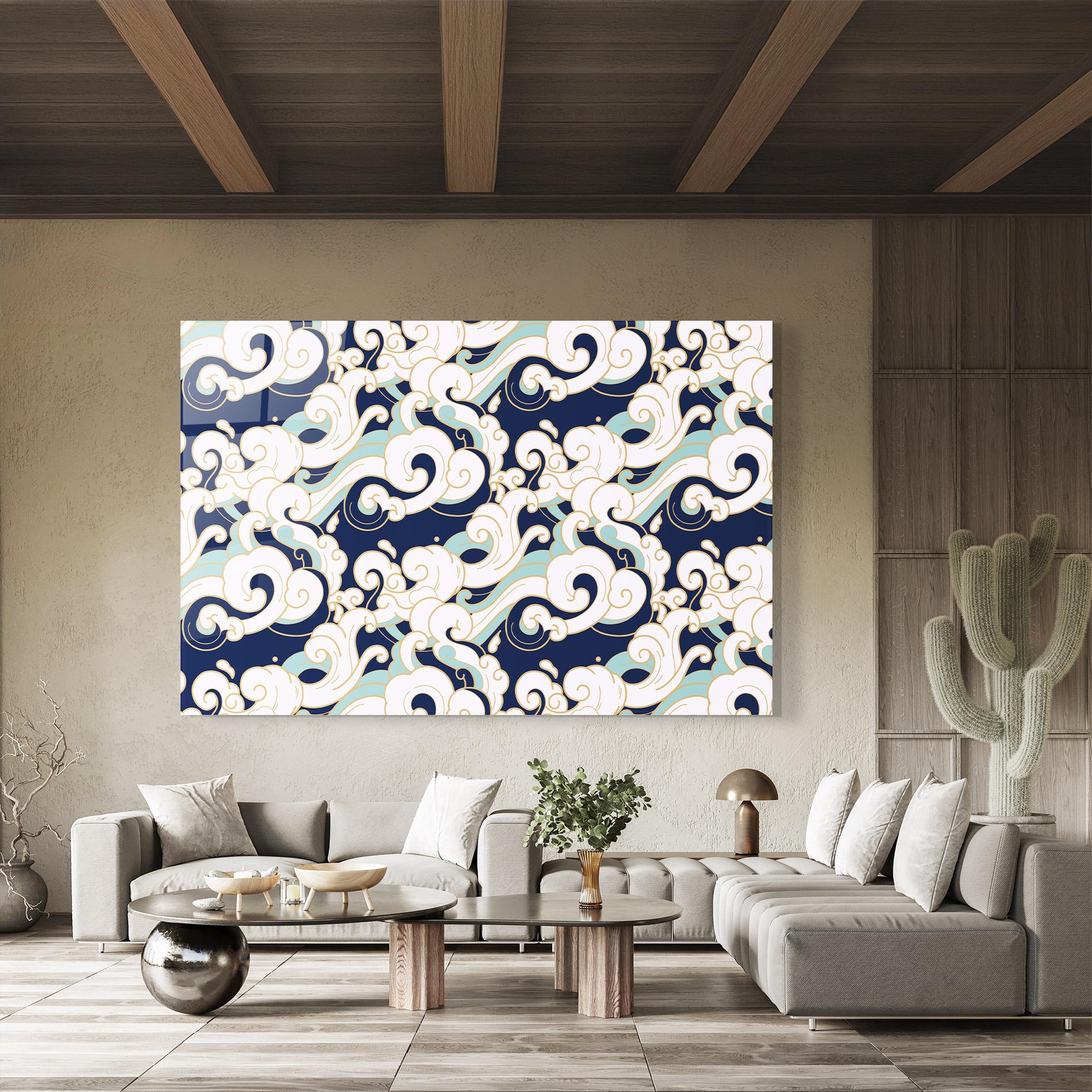 Obraz na Szkle Blue Green Cloud mockup 8