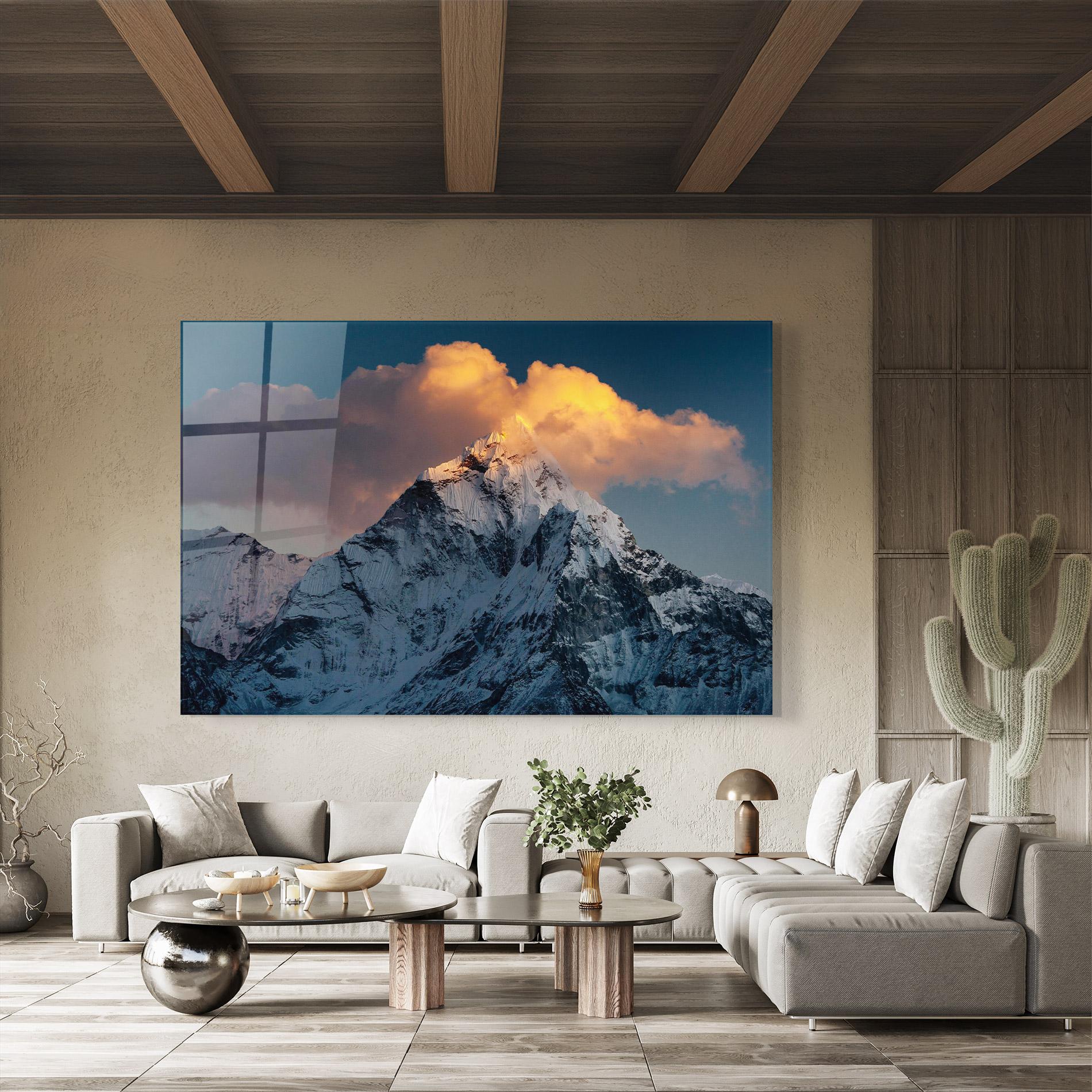 Obraz na Szkle Orange Cloud Mountain mockup 8