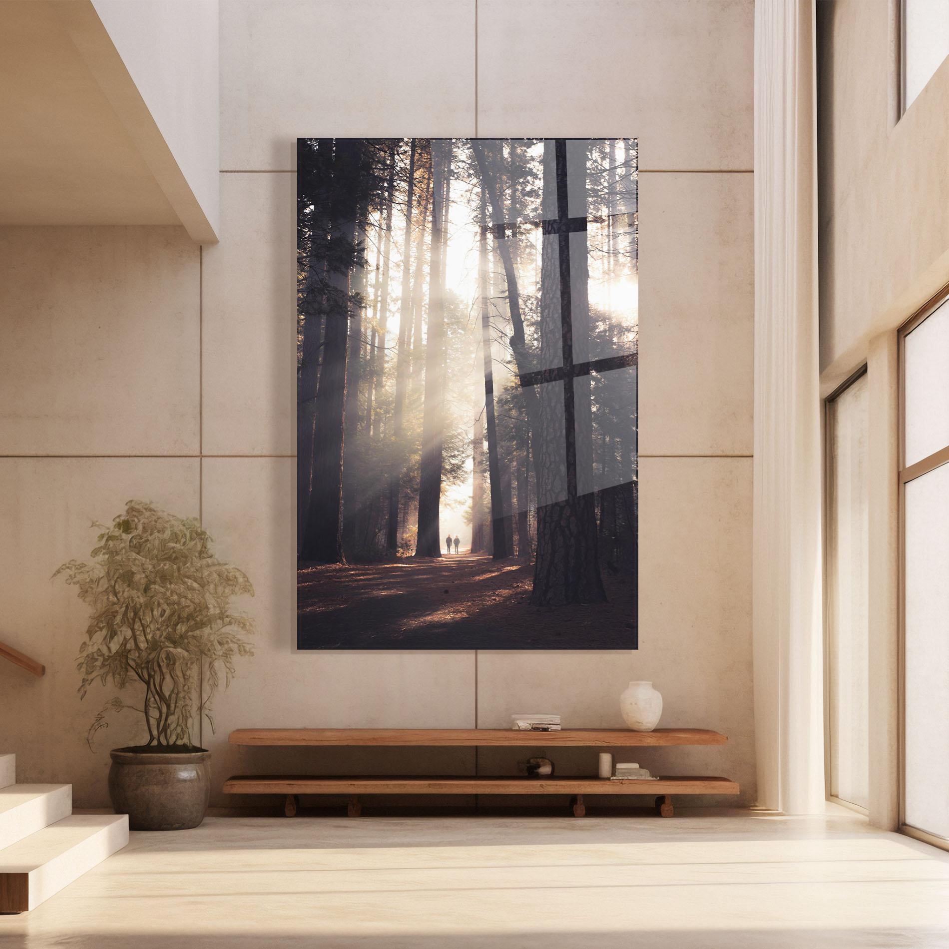 Obraz na Szkle Foggy Couple Forest mockup 8