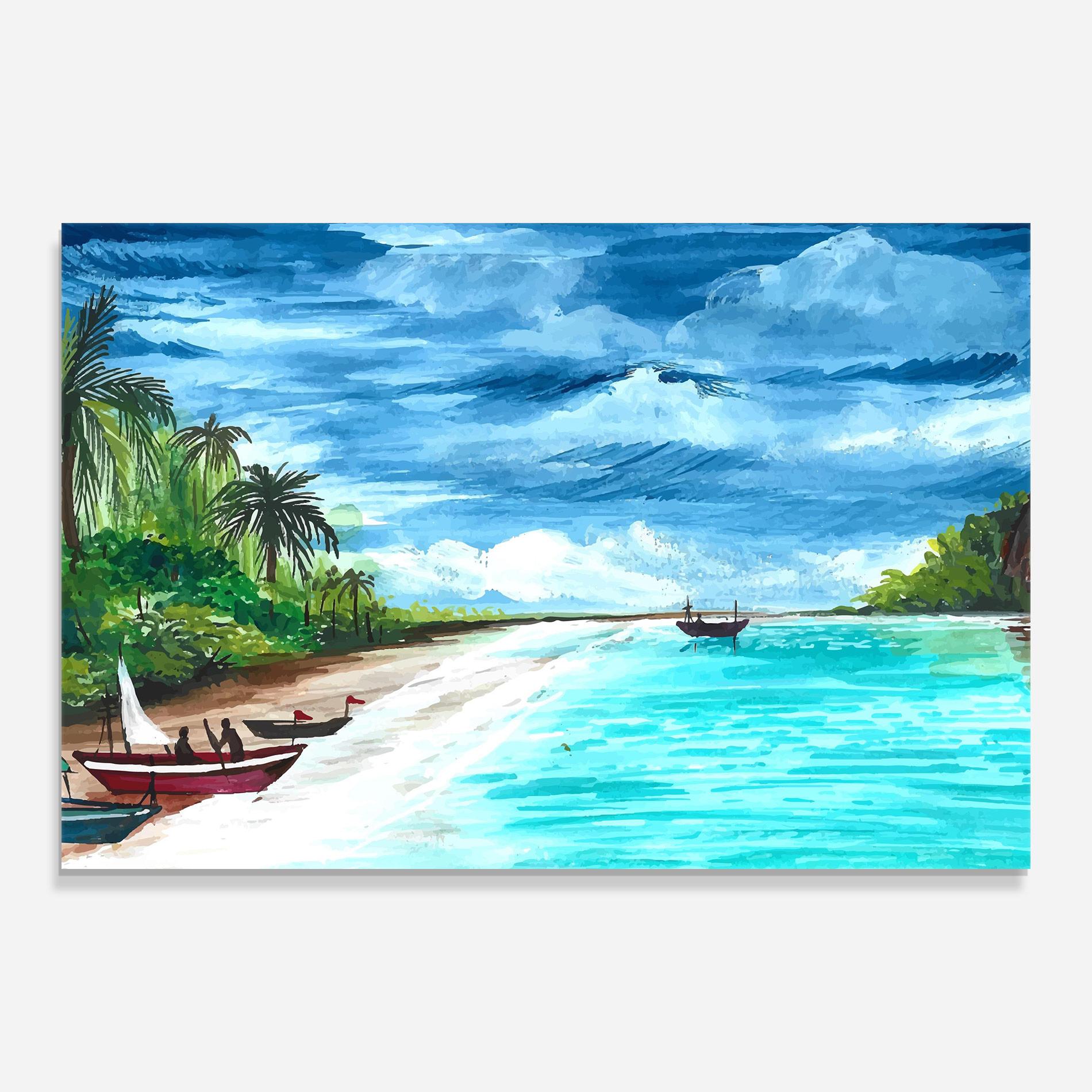 Obraz na Szkle Beach Painting Art mockup 0