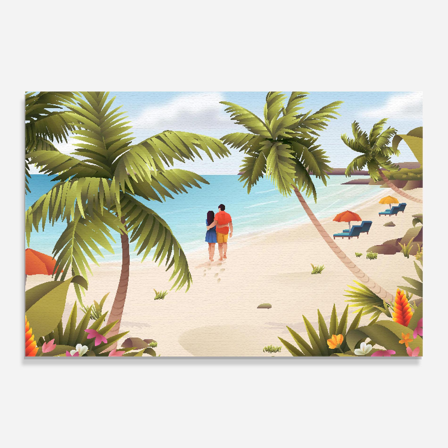 Obraz na Szkle Couple Beach mockup 0