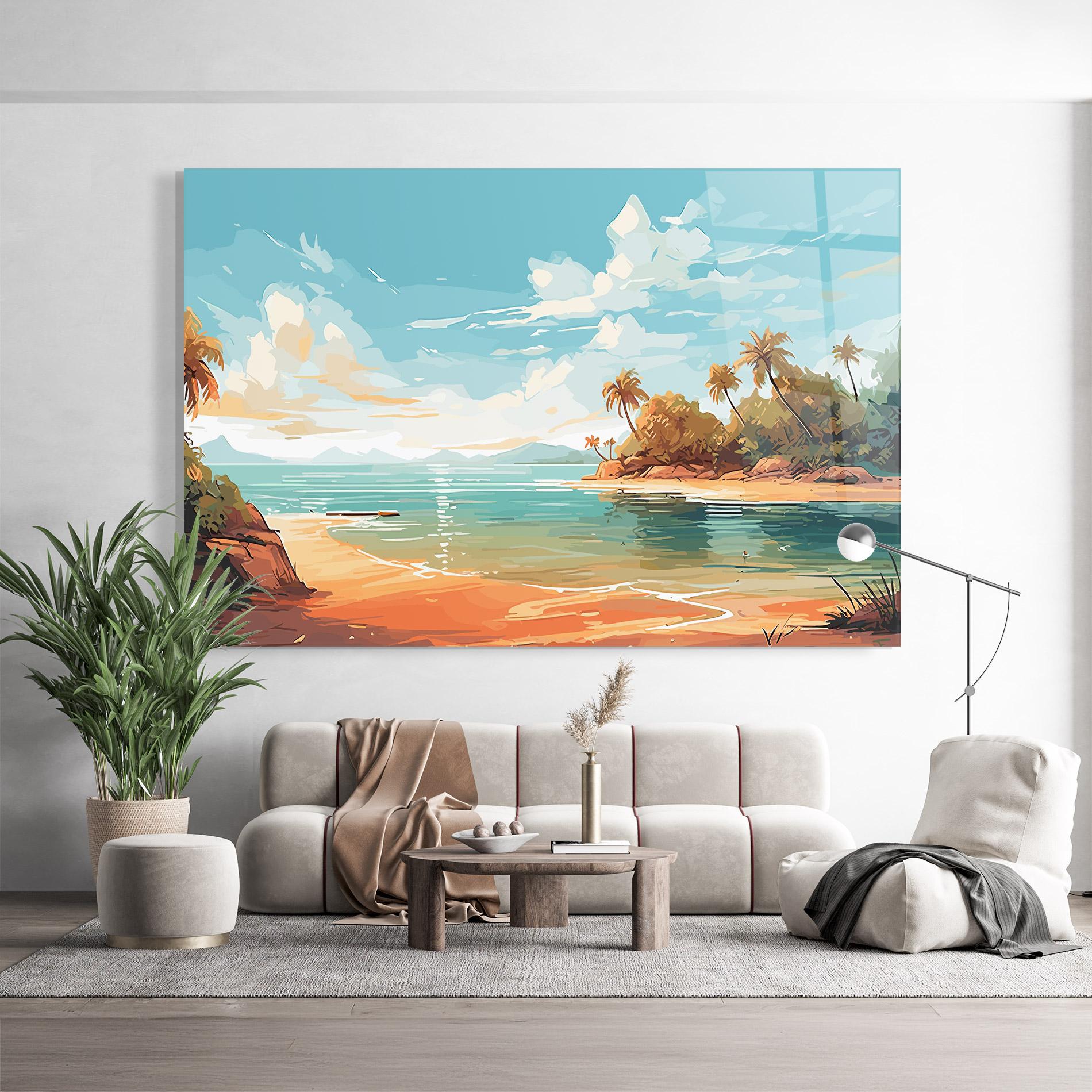 Obraz na Szkle Blue Sky Beach mockup 9