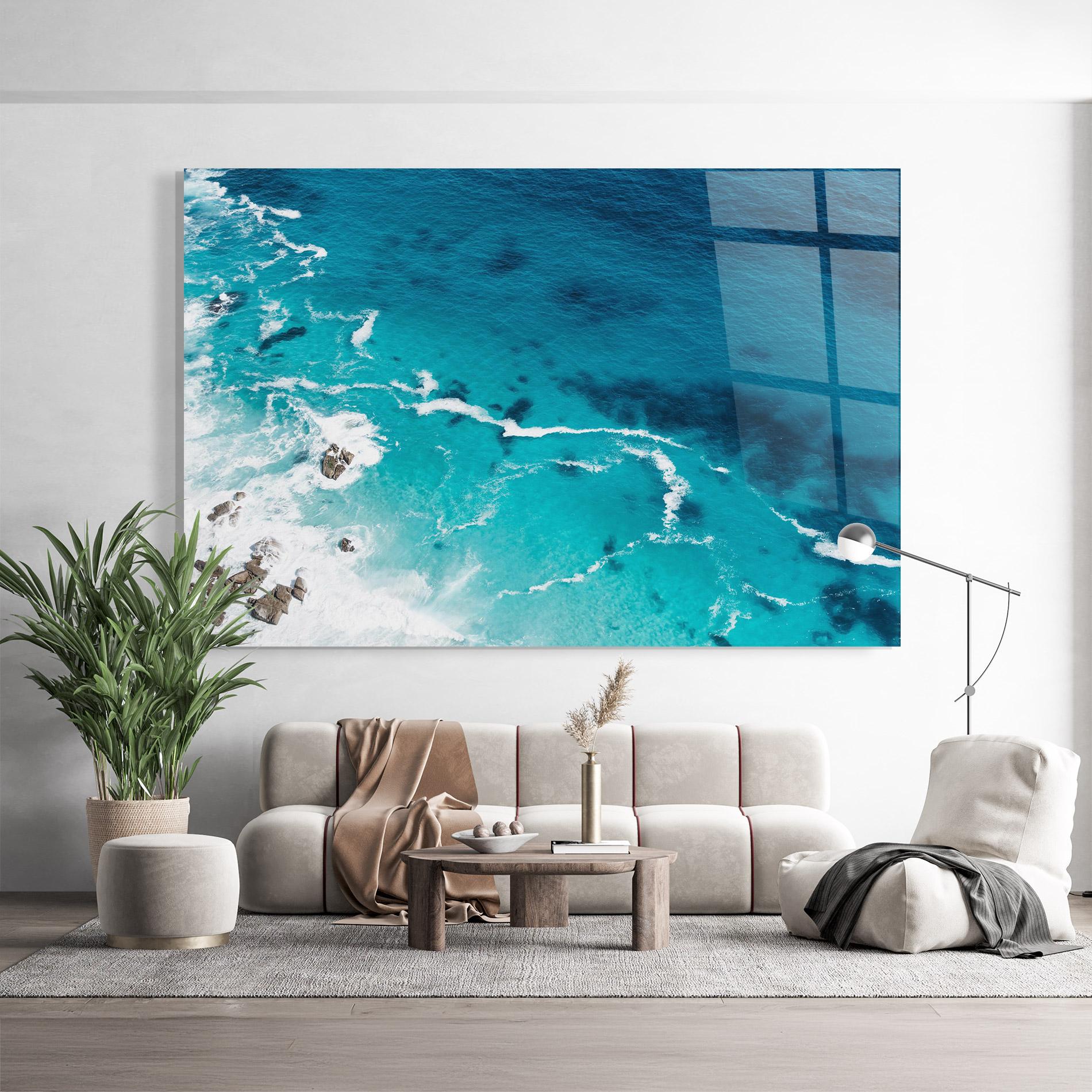 Obraz na Szkle Blue Water Beach mockup 9