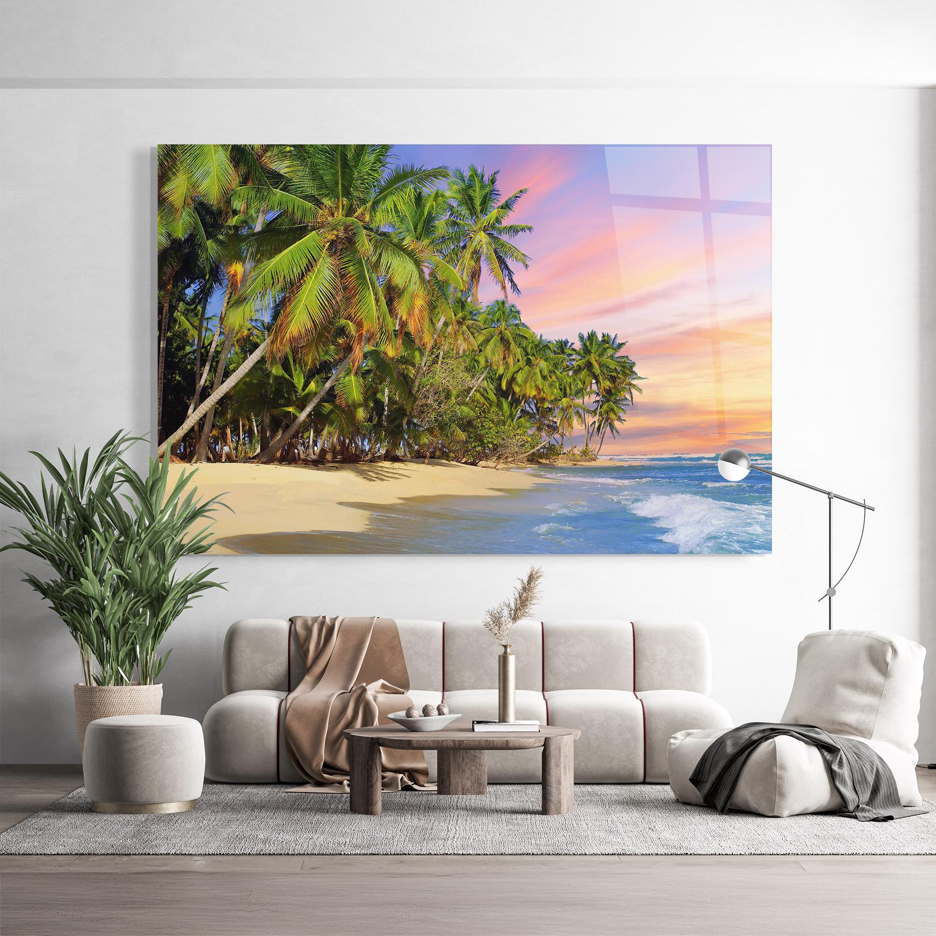 Obraz na Szkle Coconut Tree Sunset mockup 9