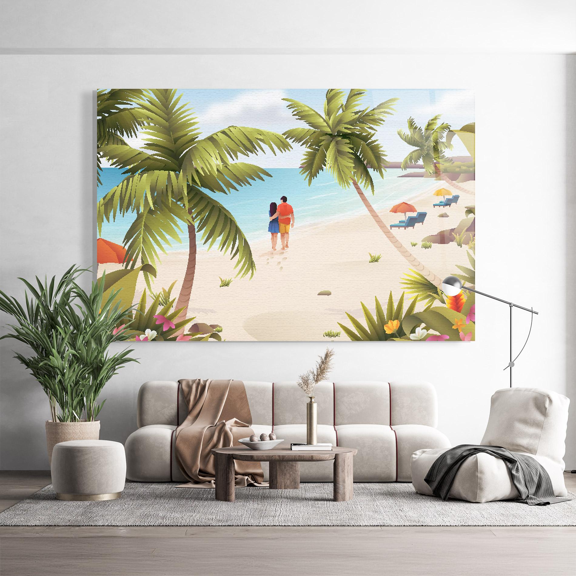 Obraz na Szkle Couple Beach mockup 9