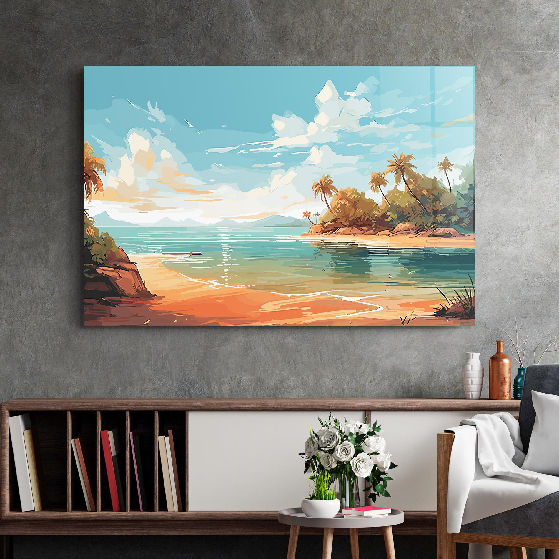 Obraz na Szkle Blue Sky Beach mockup 2