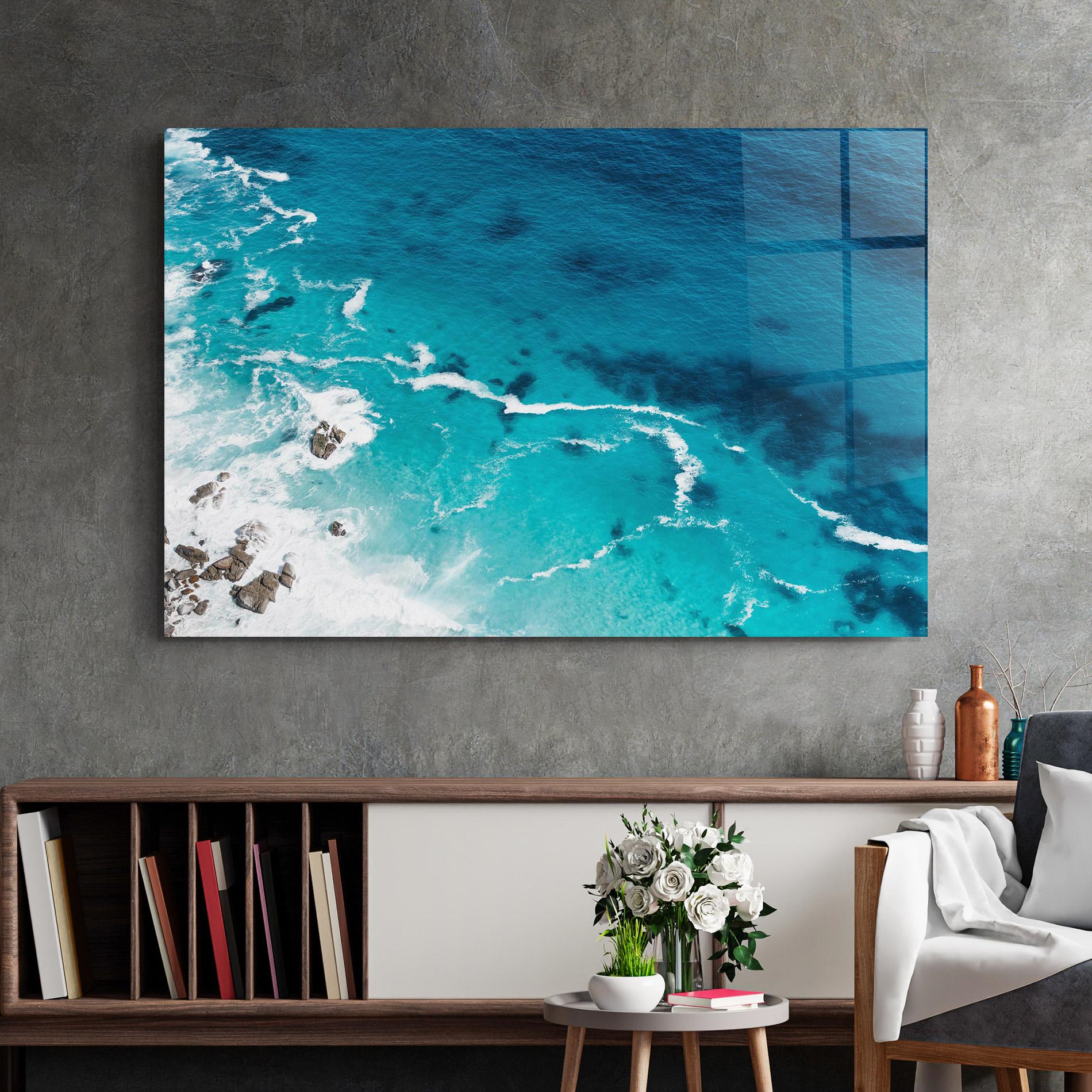 Obraz na Szkle Blue Water Beach mockup 2