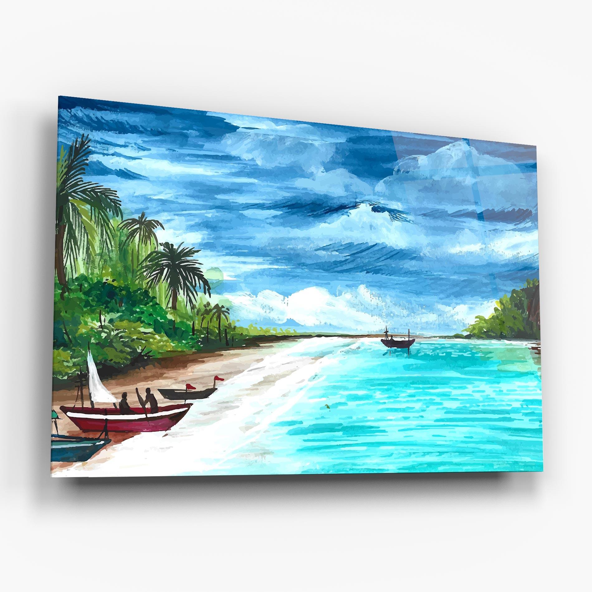 Obraz na Szkle Beach Painting Art mockup 6