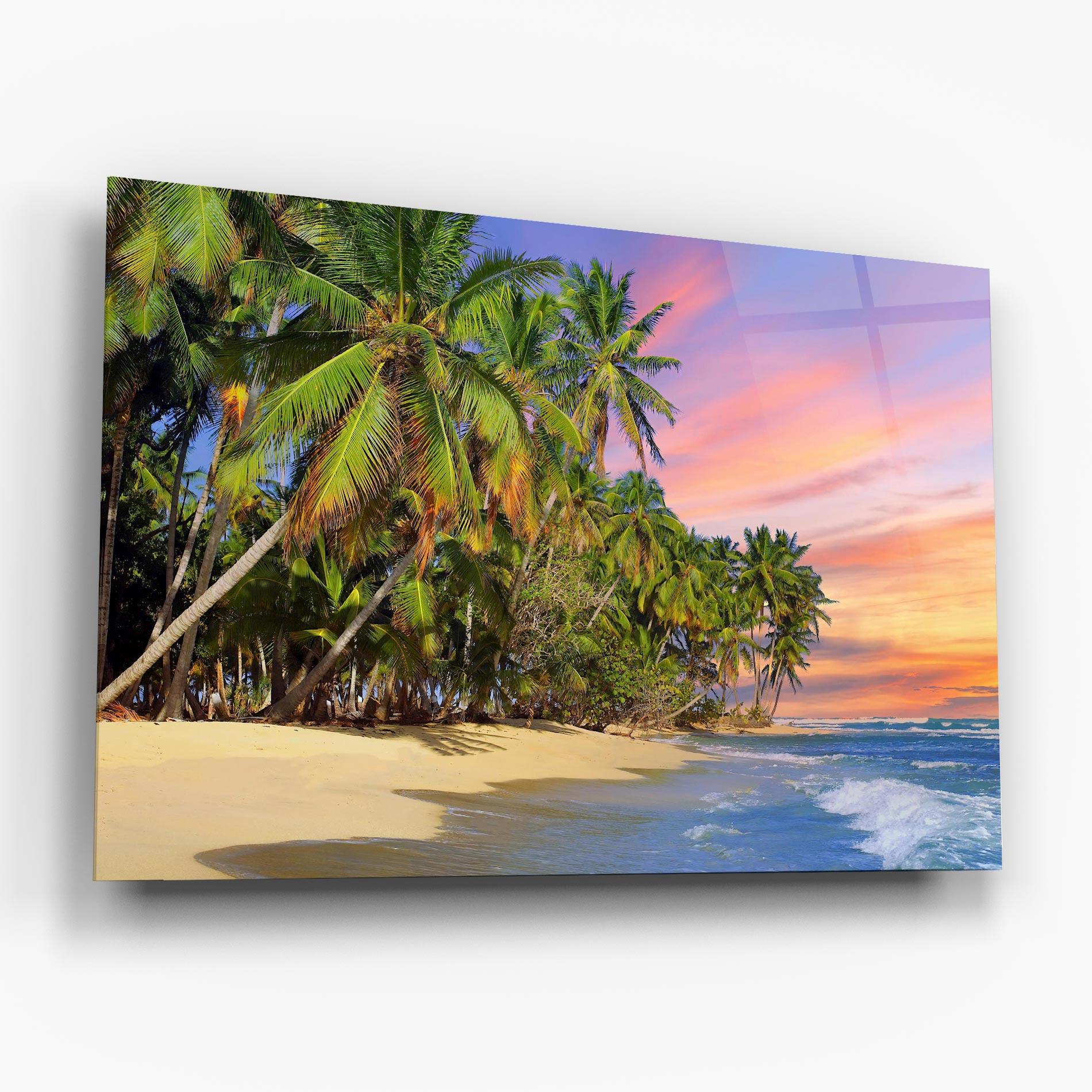 Obraz na Szkle Coconut Tree Sunset mockup 6