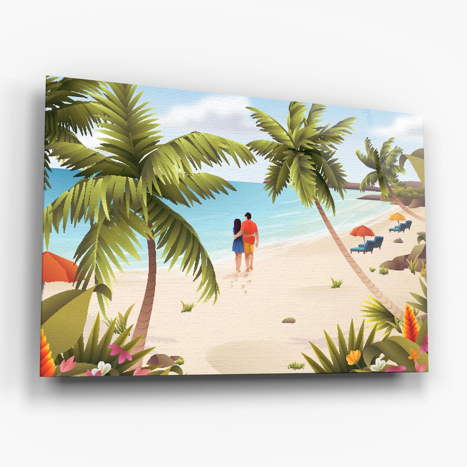 Obraz na Szkle Couple Beach mockup 6
