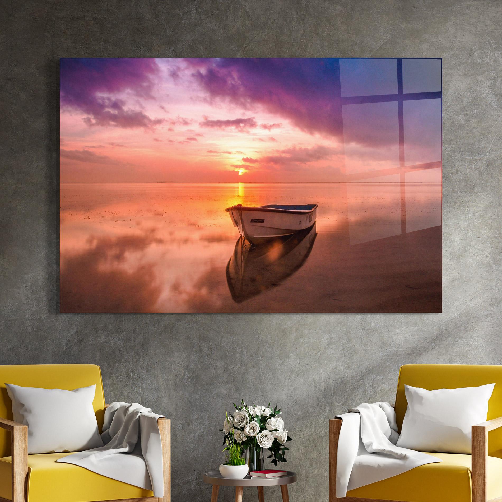 Obraz na Szkle Beach Purple View mockup 4