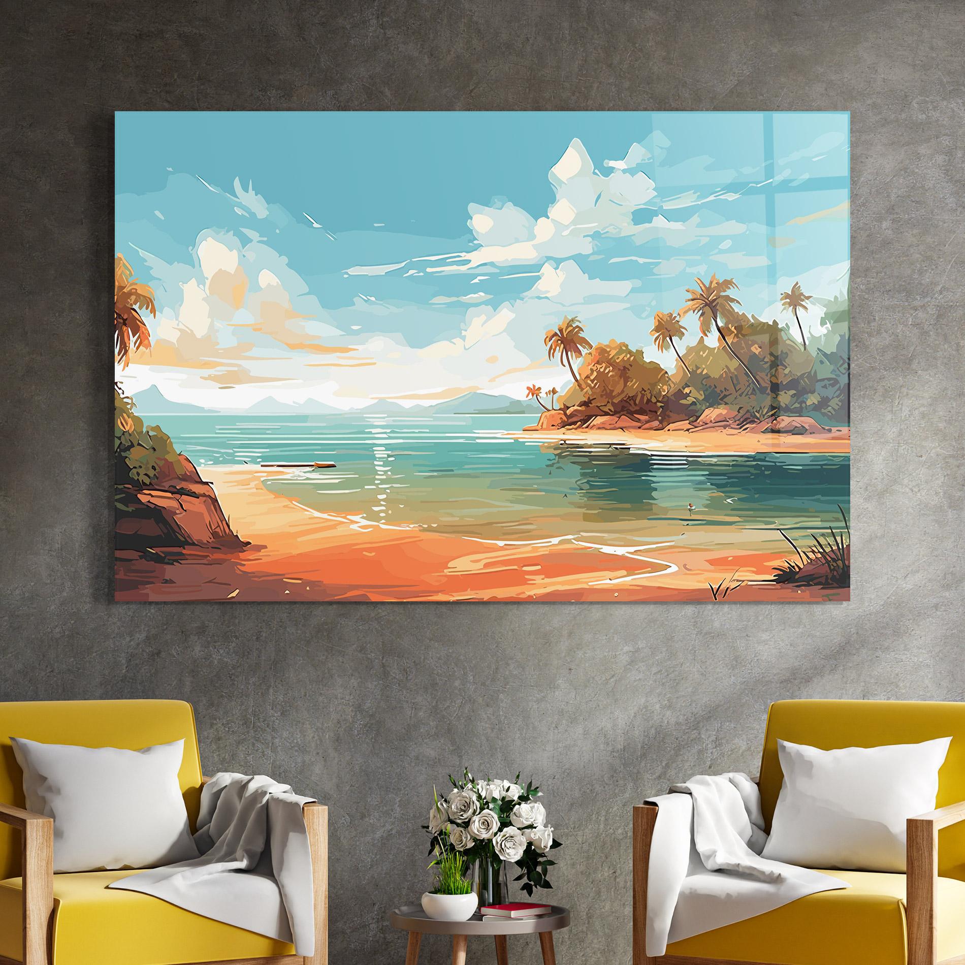 Obraz na Szkle Blue Sky Beach mockup 4