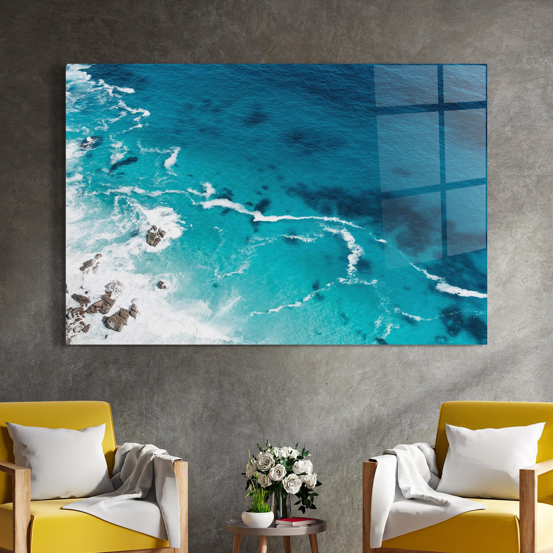 Obraz na Szkle Blue Water Beach mockup 4