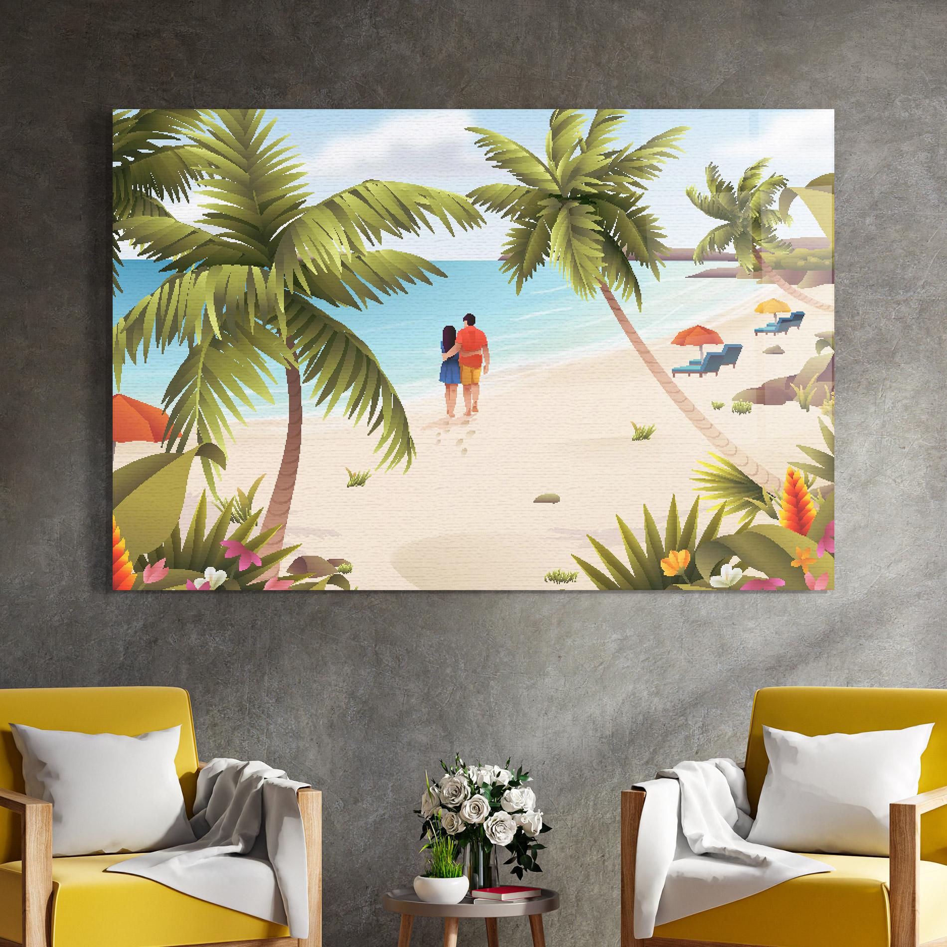 Obraz na Szkle Couple Beach mockup 4