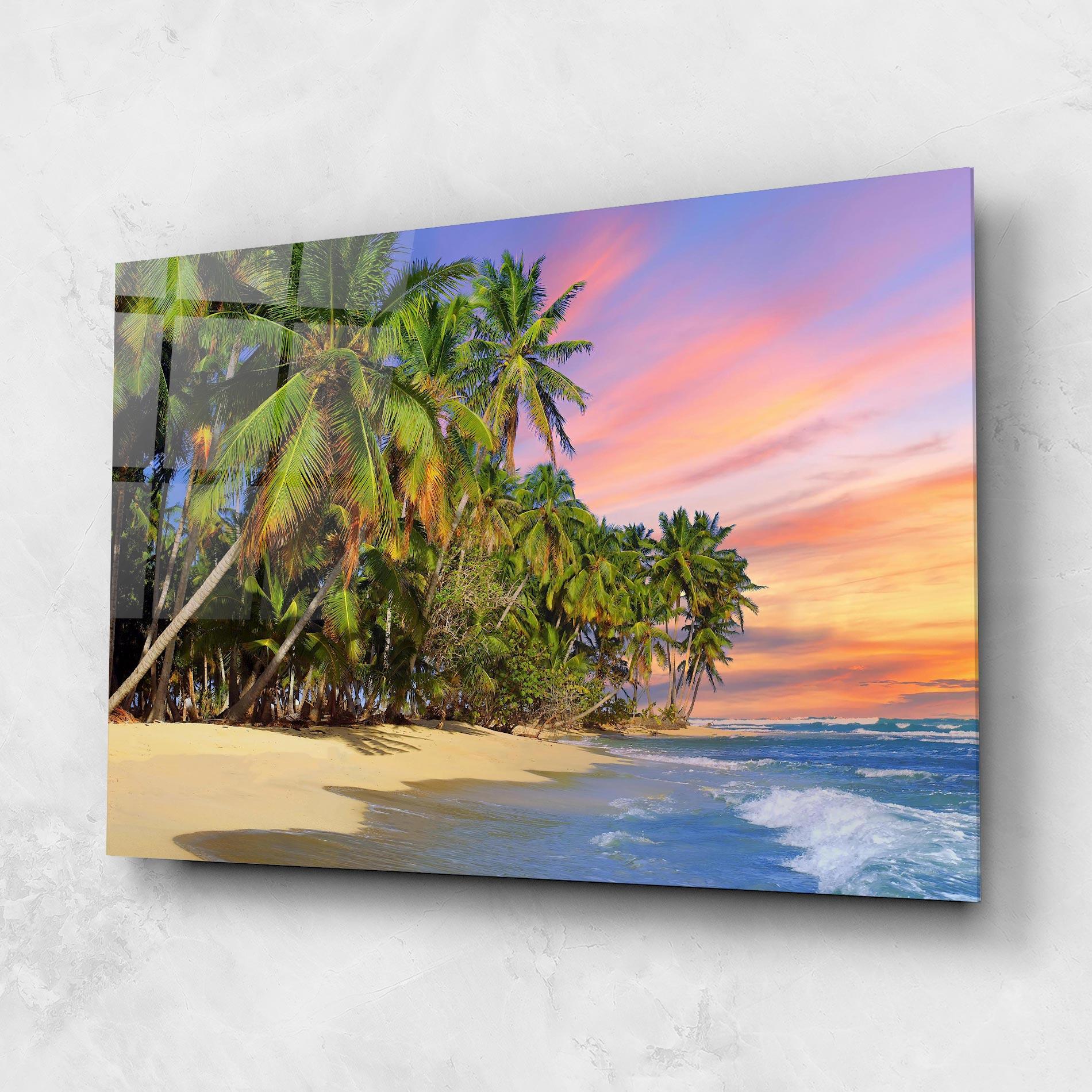 Obraz na Szkle Coconut Tree Sunset mockup 1
