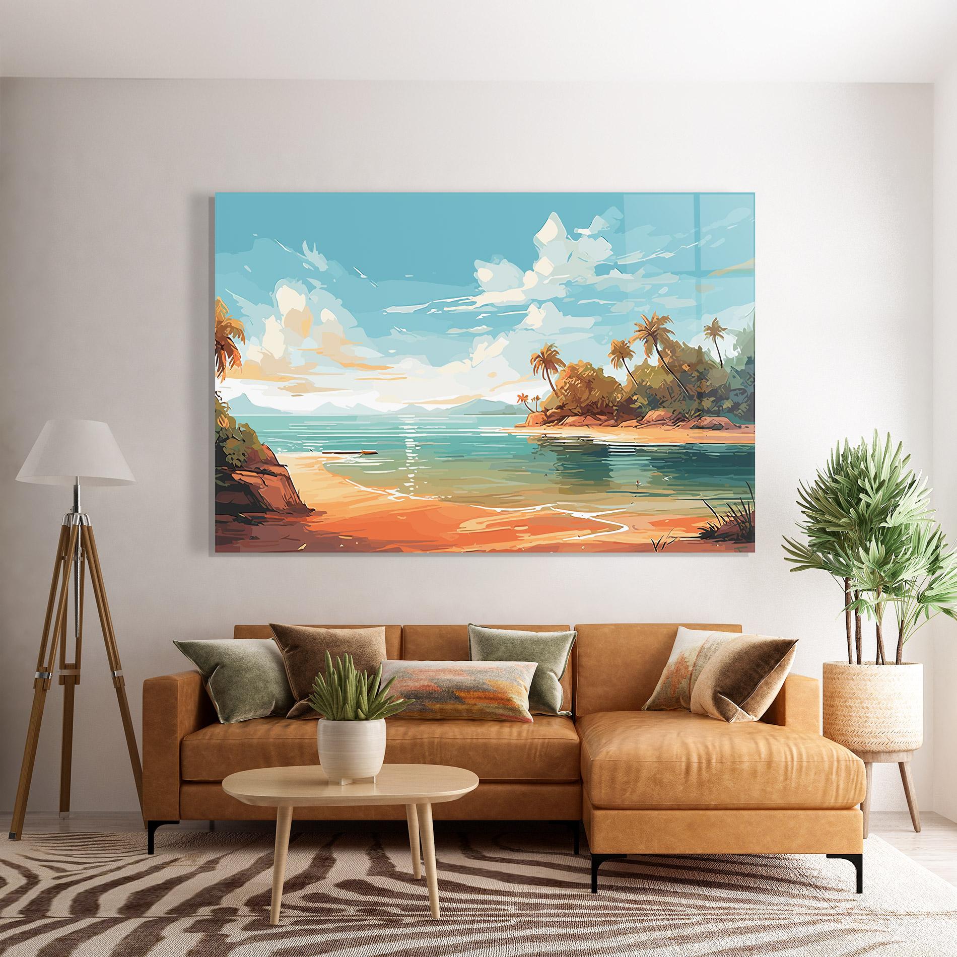 Obraz na Szkle Blue Sky Beach mockup 7