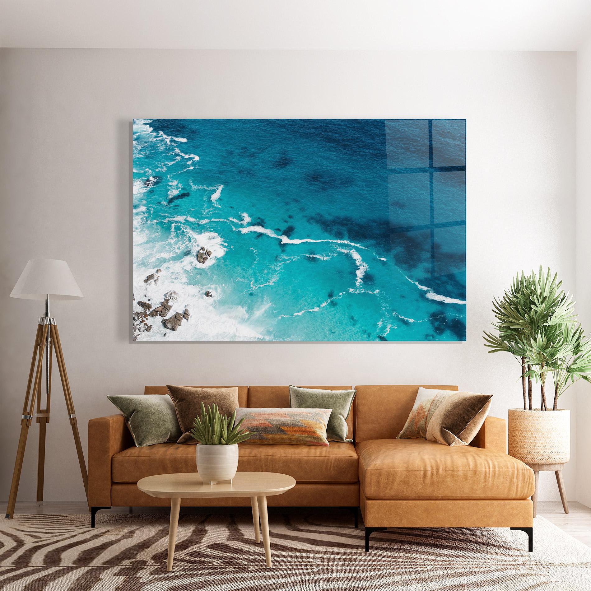 Obraz na Szkle Blue Water Beach mockup 7