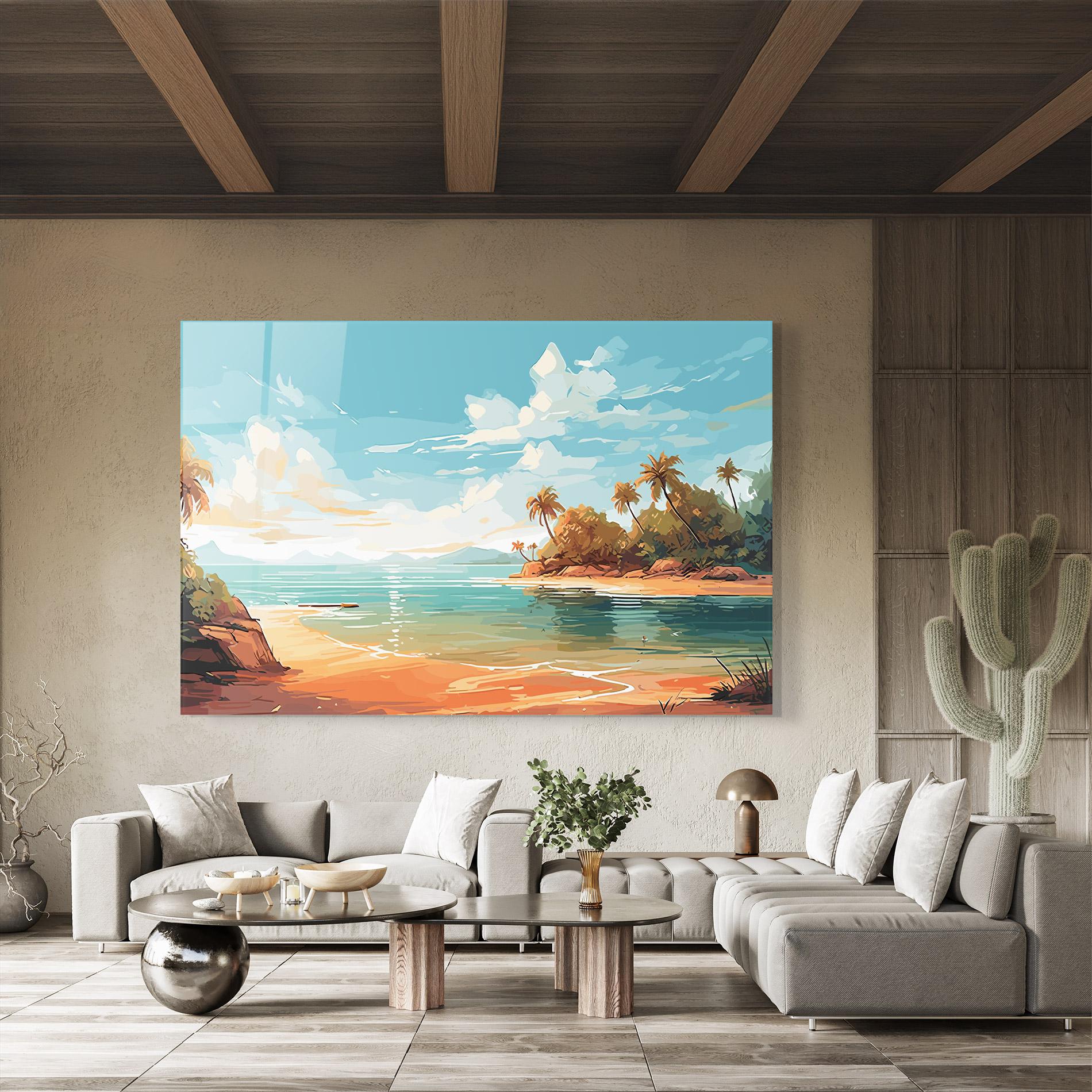 Obraz na Szkle Blue Sky Beach mockup 8