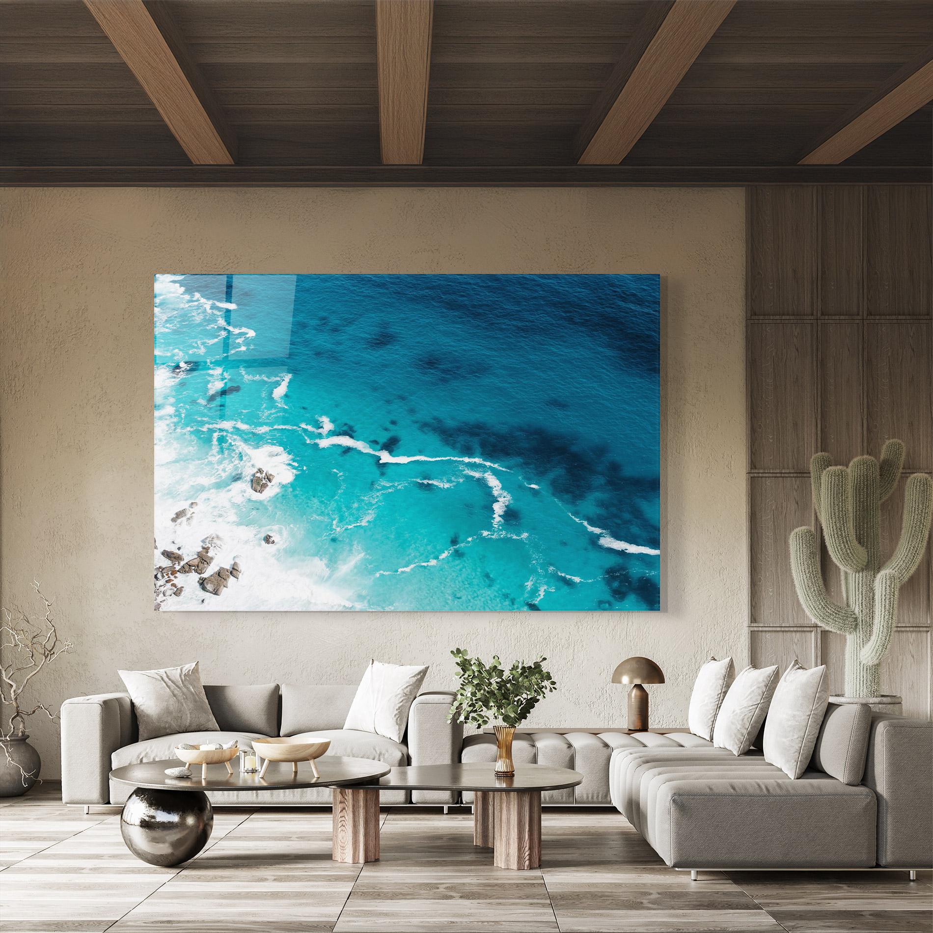 Obraz na Szkle Blue Water Beach mockup 8