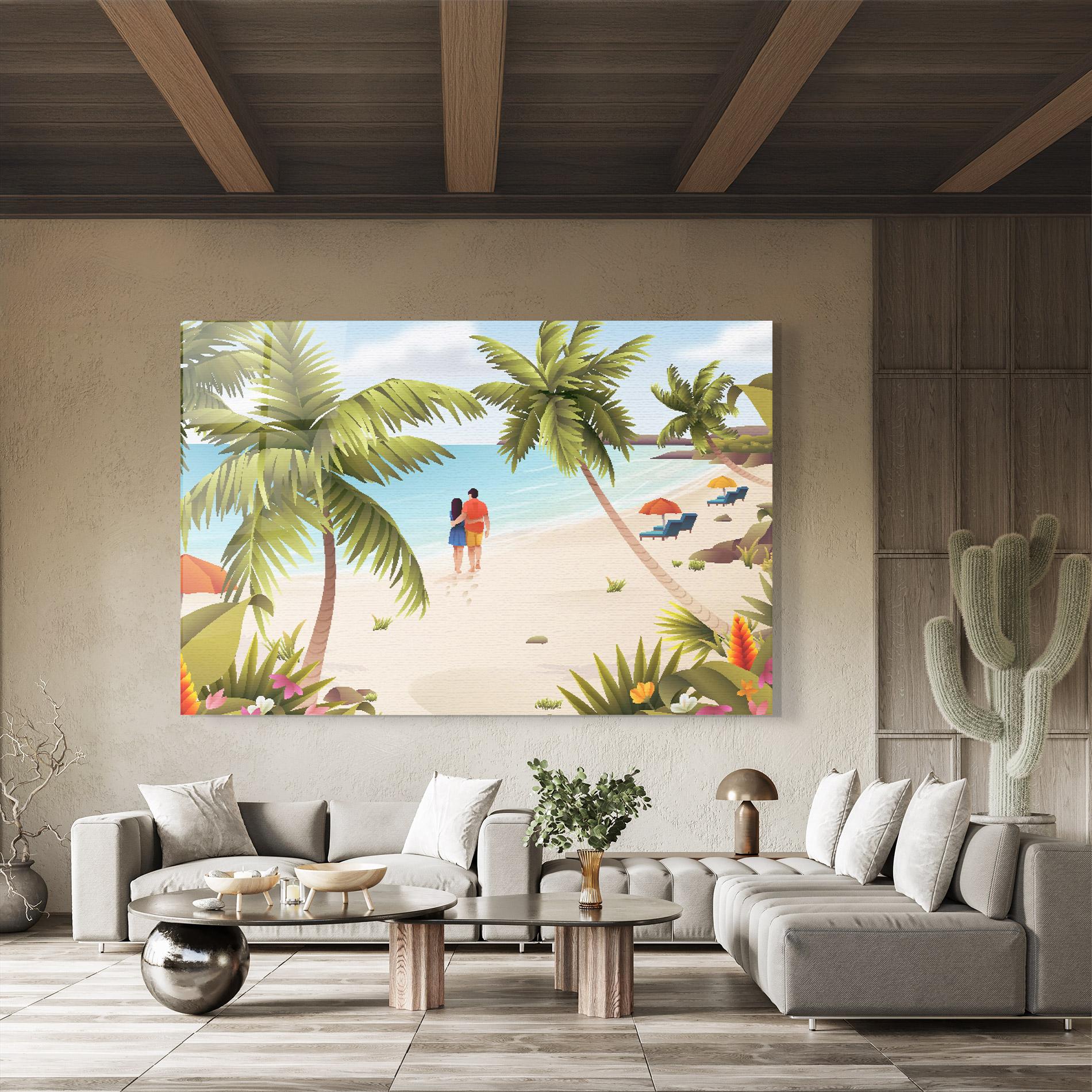 Obraz na Szkle Couple Beach mockup 8