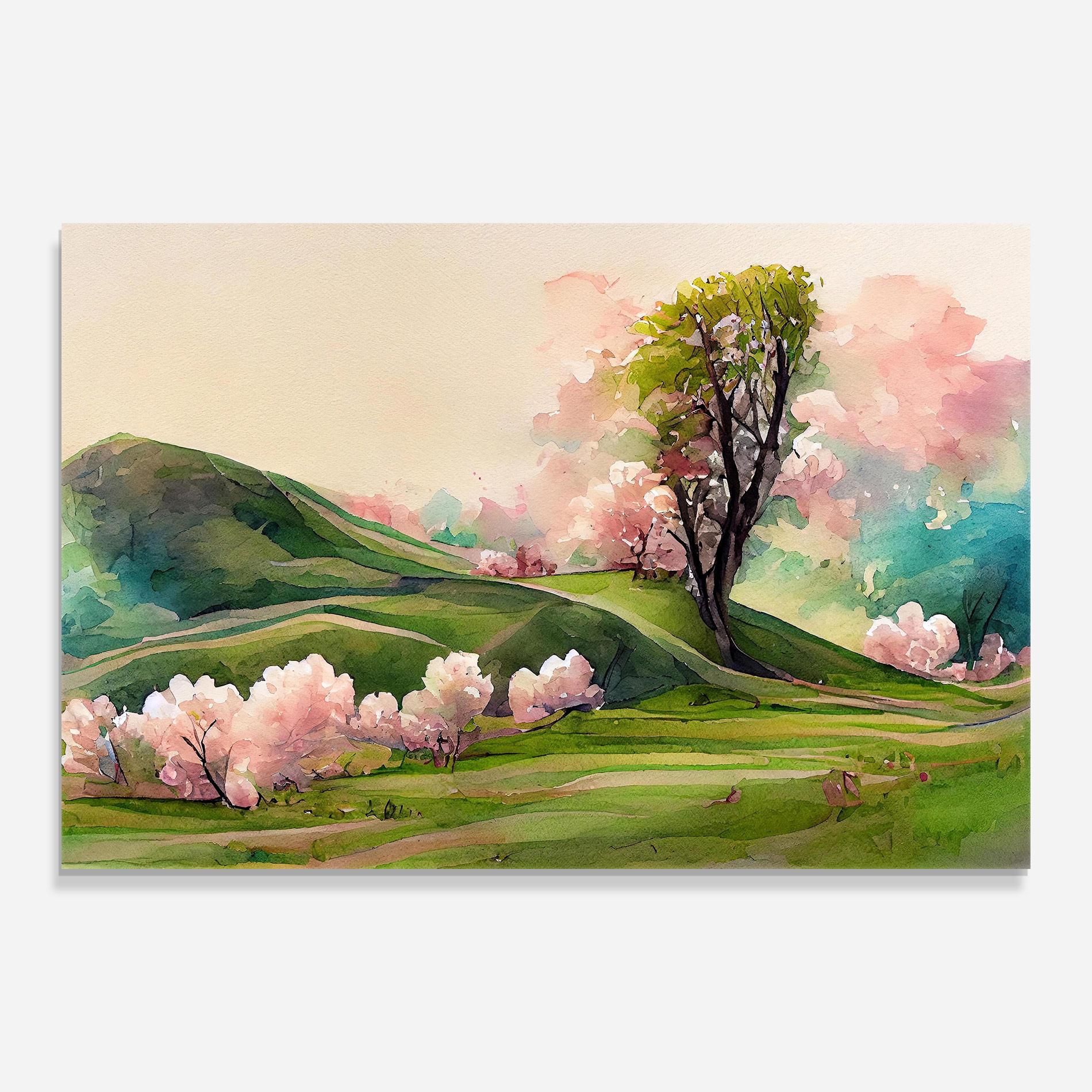 Obraz na Szkle Pink Spring Trees mockup 0