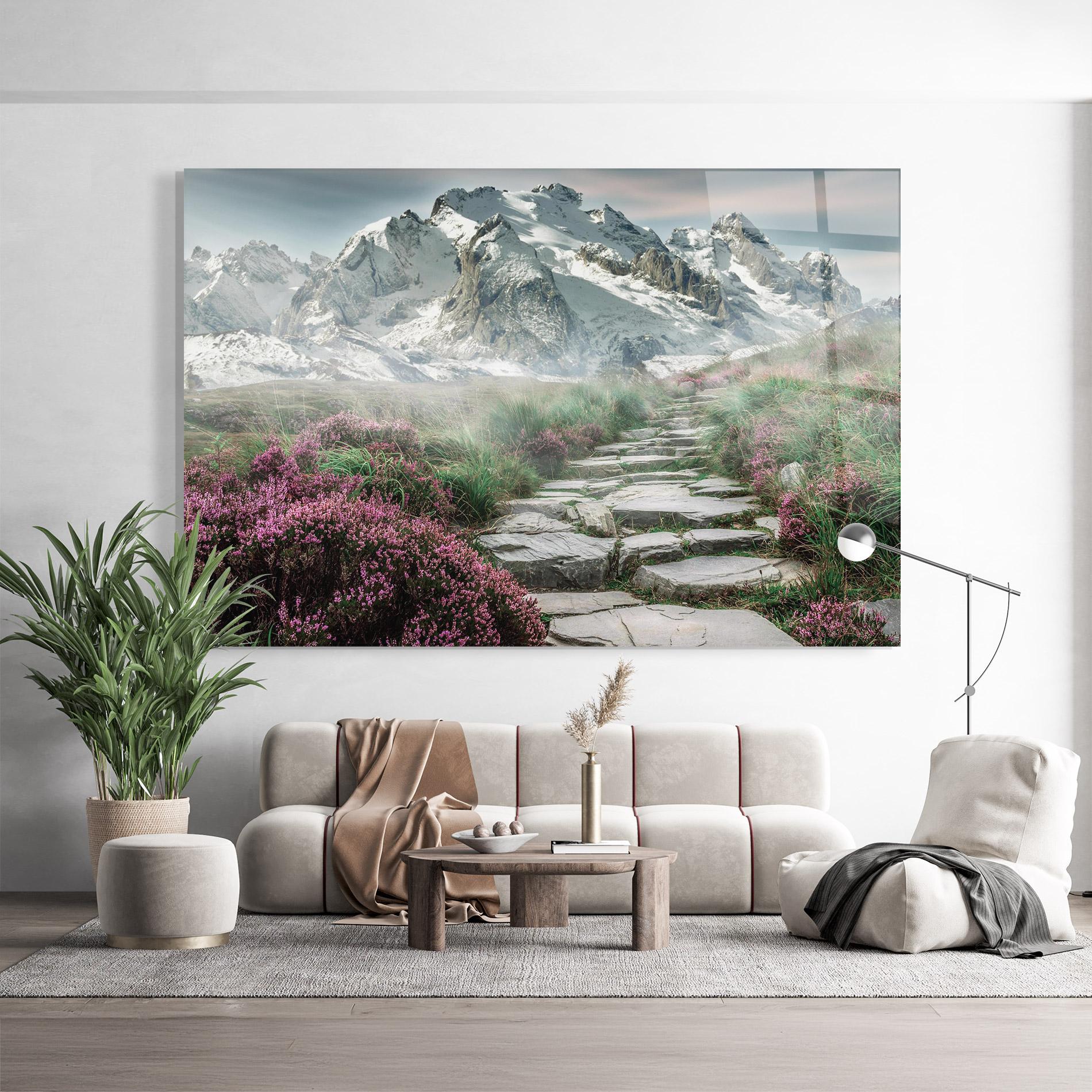 Obraz na Szkle Mountain Spring View mockup 9