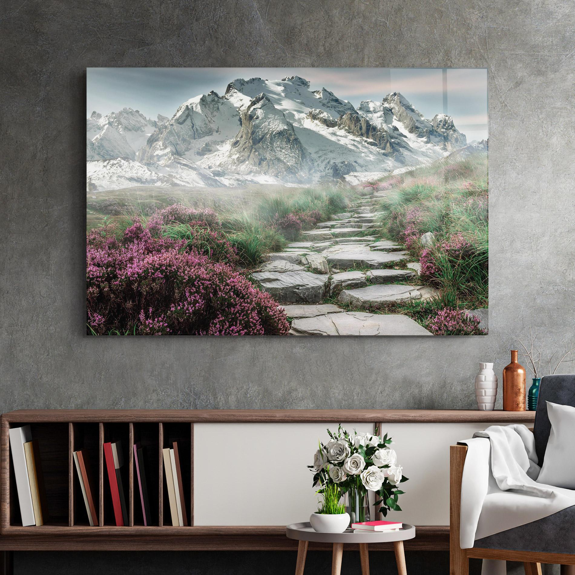 Obraz na Szkle Mountain Spring View mockup 2