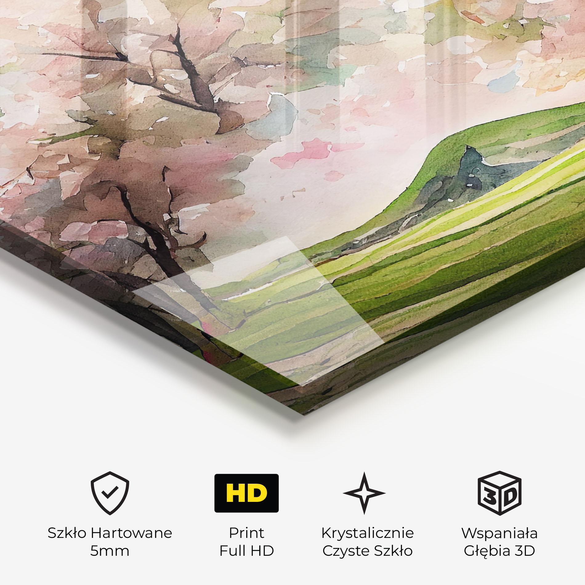 Obraz na Szkle Spring Pink Trees mockup 3