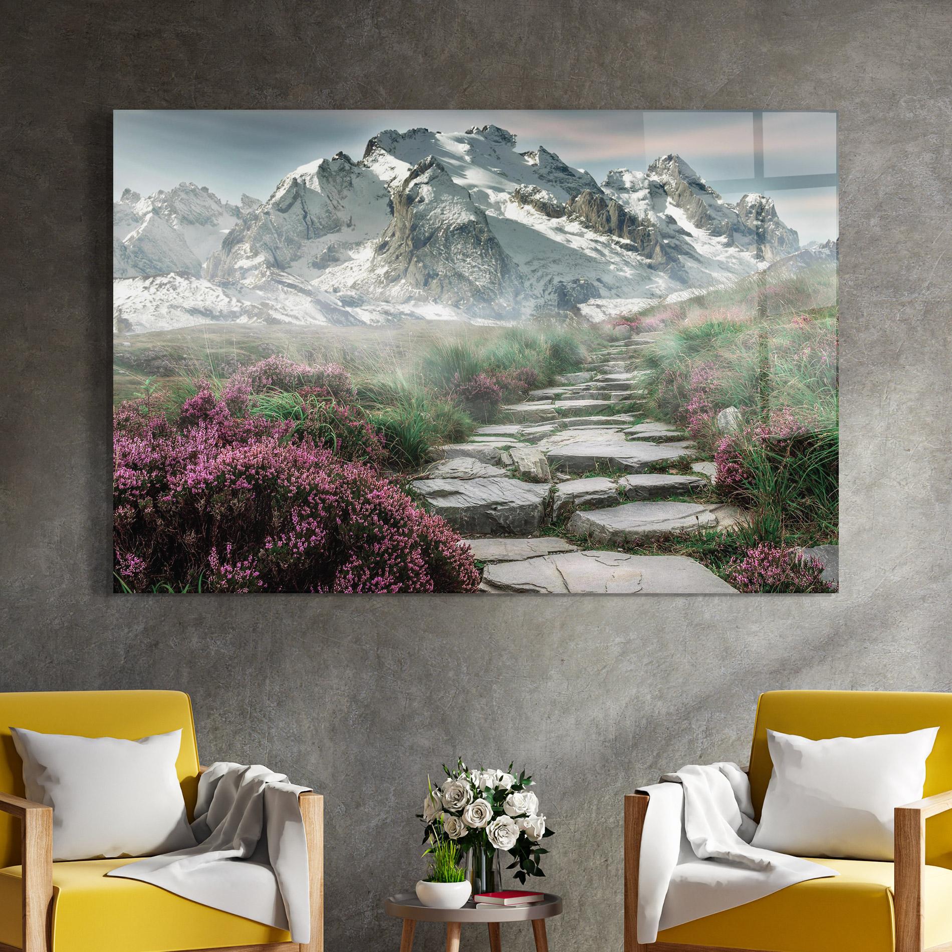 Obraz na Szkle Mountain Spring View mockup 4