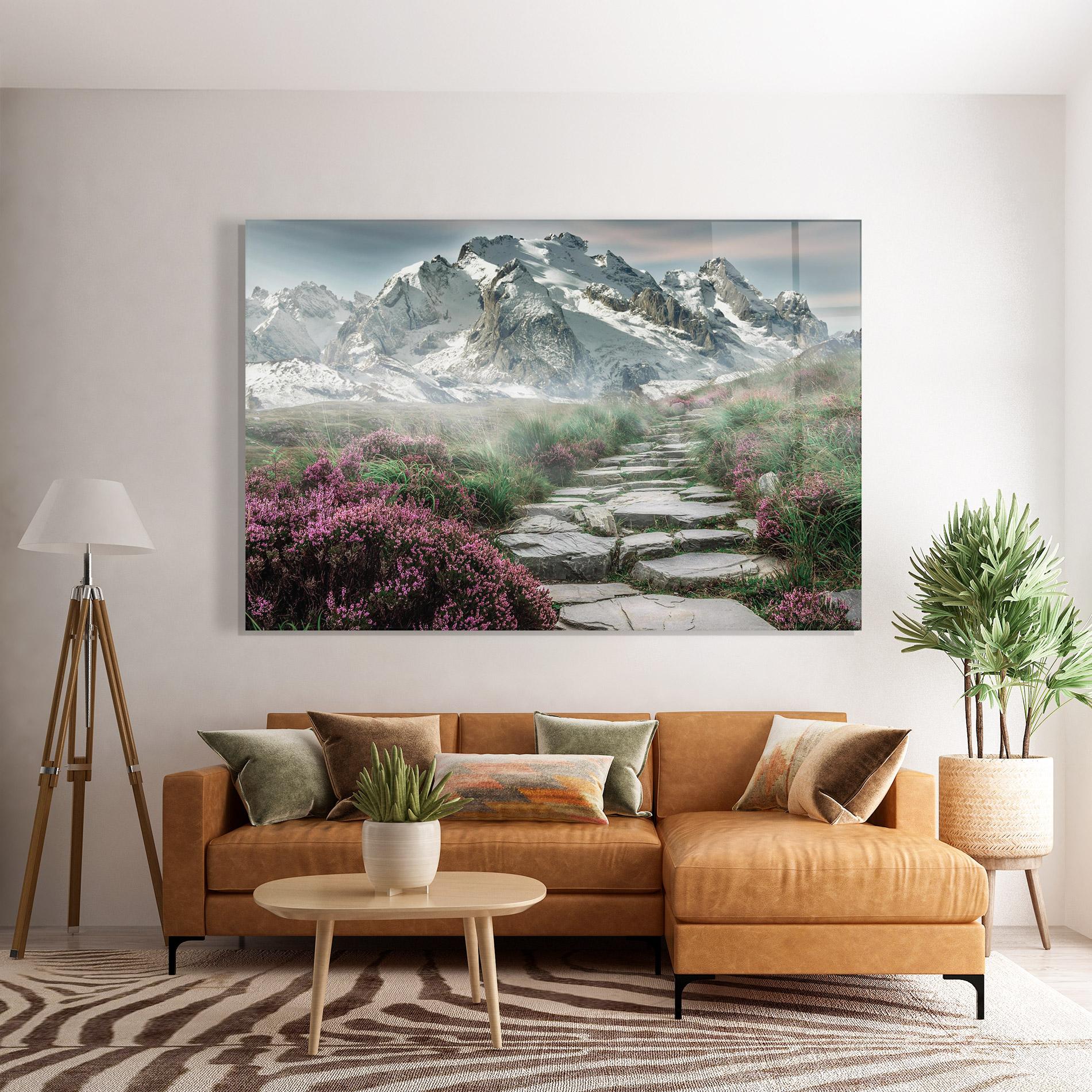 Obraz na Szkle Mountain Spring View mockup 7
