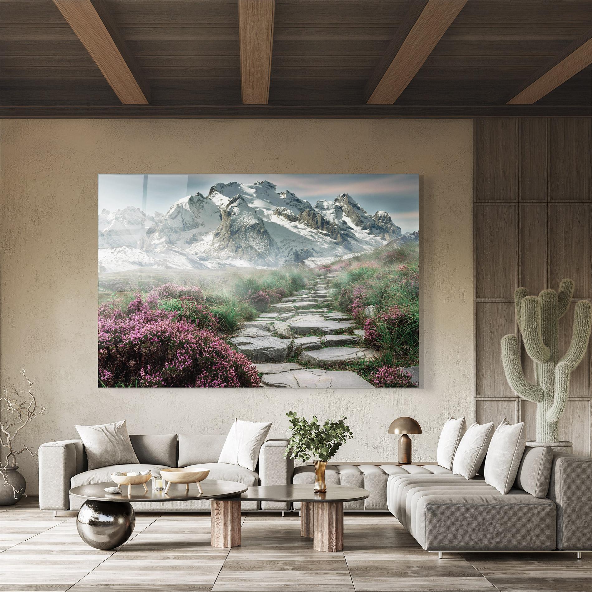 Obraz na Szkle Mountain Spring View mockup 8