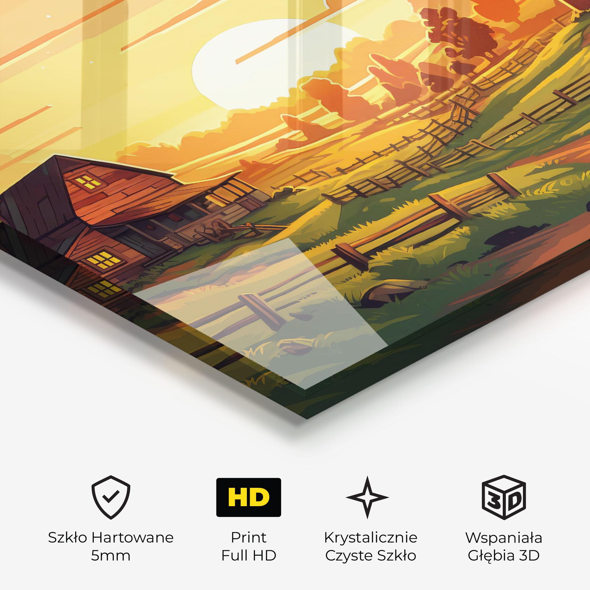 Obraz na Szkle Farmhouse Sunlight mockup 3