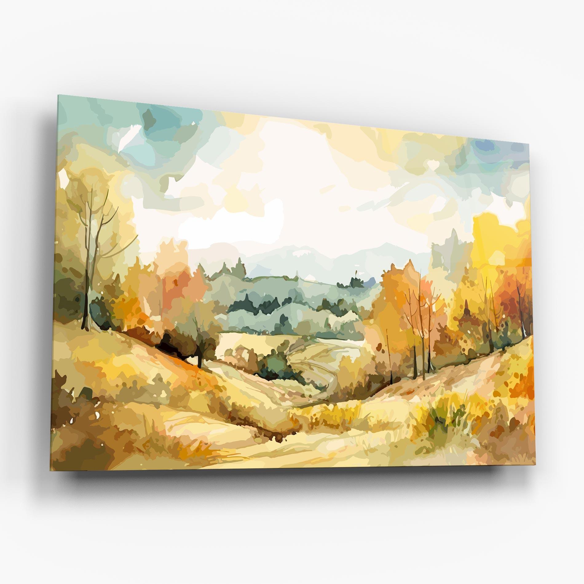 Obraz na Szkle Yellow Rural Trees mockup 6